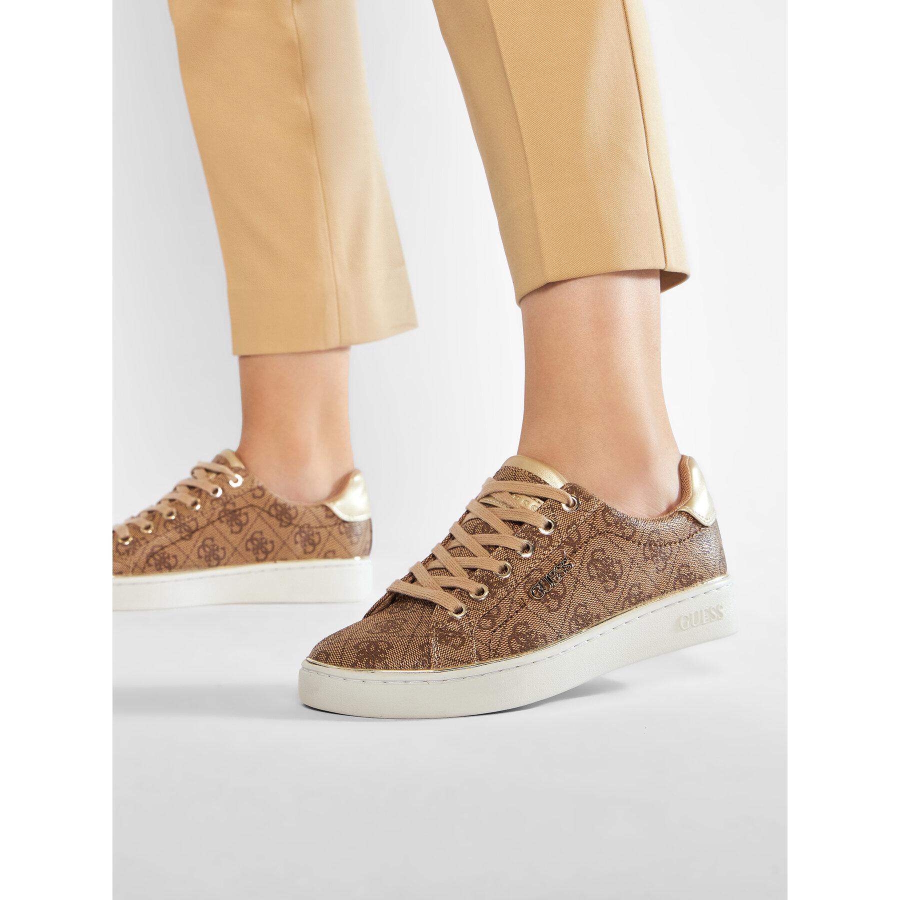 Sneakersy Guess Beckie FL7BKI FAL12 Hnedá