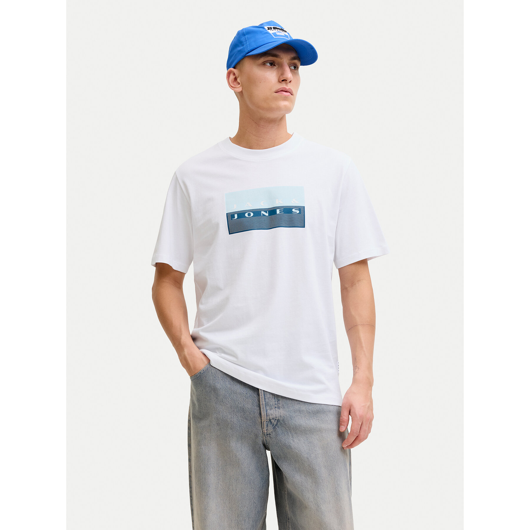 Jack & Jones T-shirt Fusion 12289863 Bijela Regular Fit