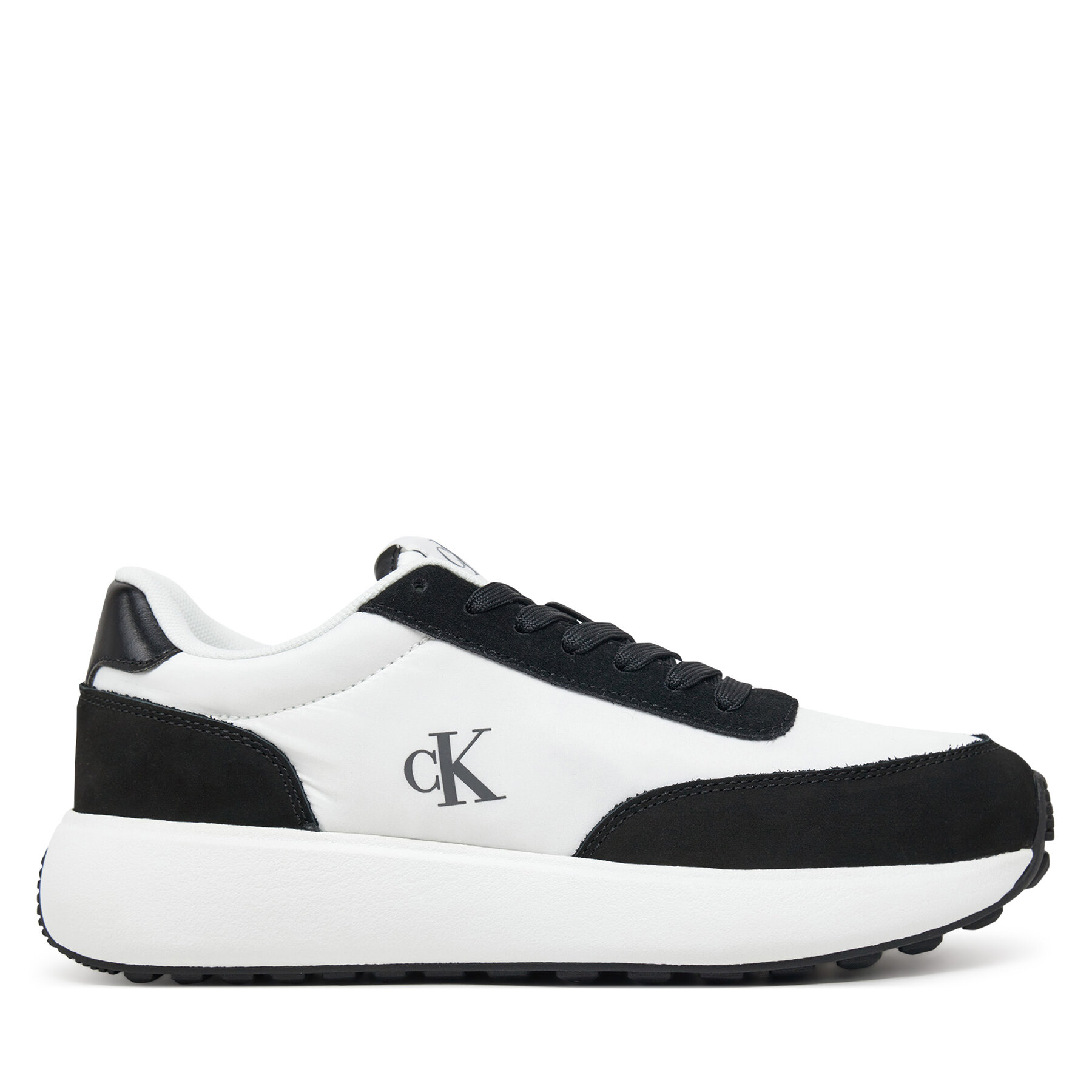 Sneakersy Calvin Klein Jeans Athleisure Runner Laceup Mix Wn YW0YW01774 Biela