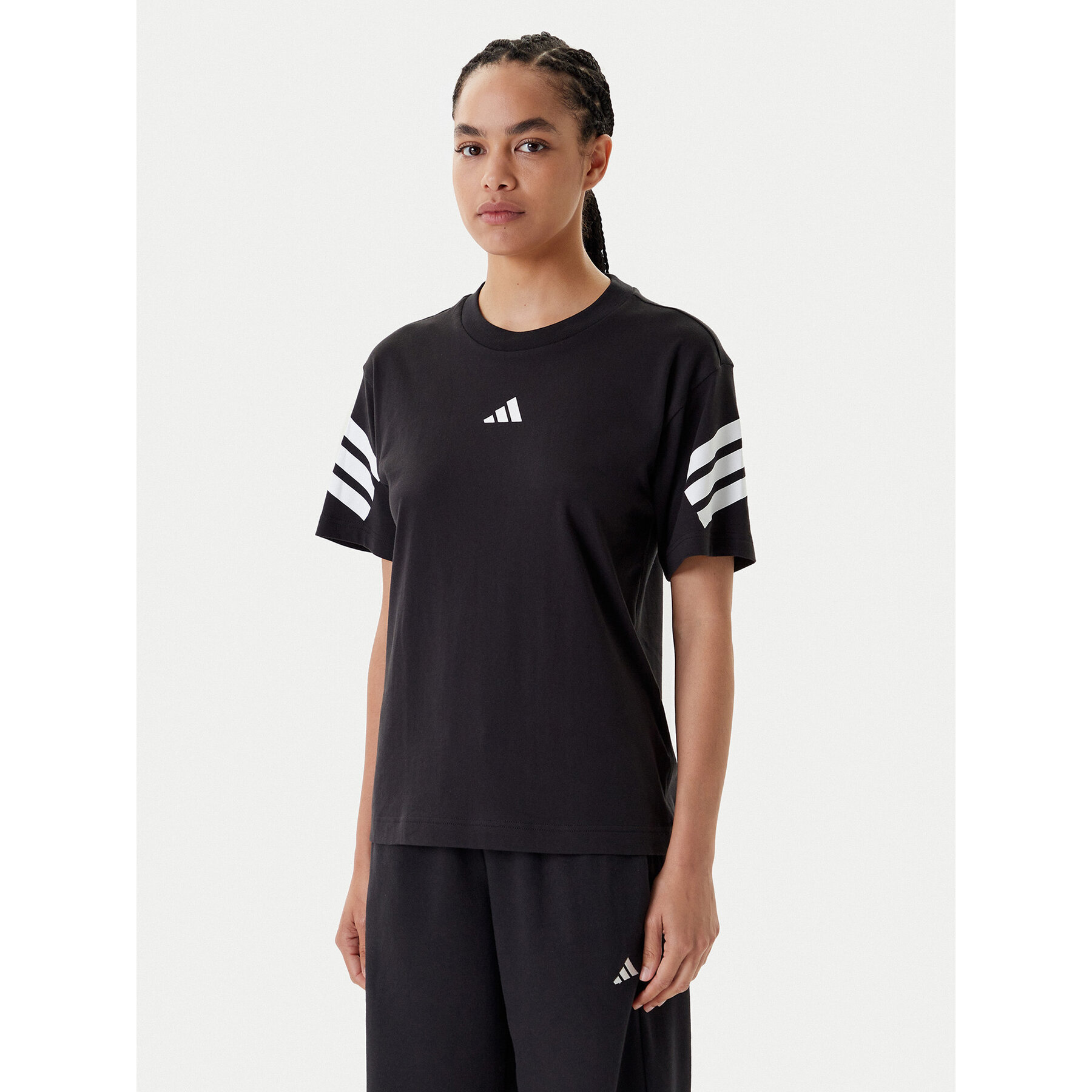 adidas T-Shirt Future Icons 3-Stripes JE0237 Μαύρο Regular Fit