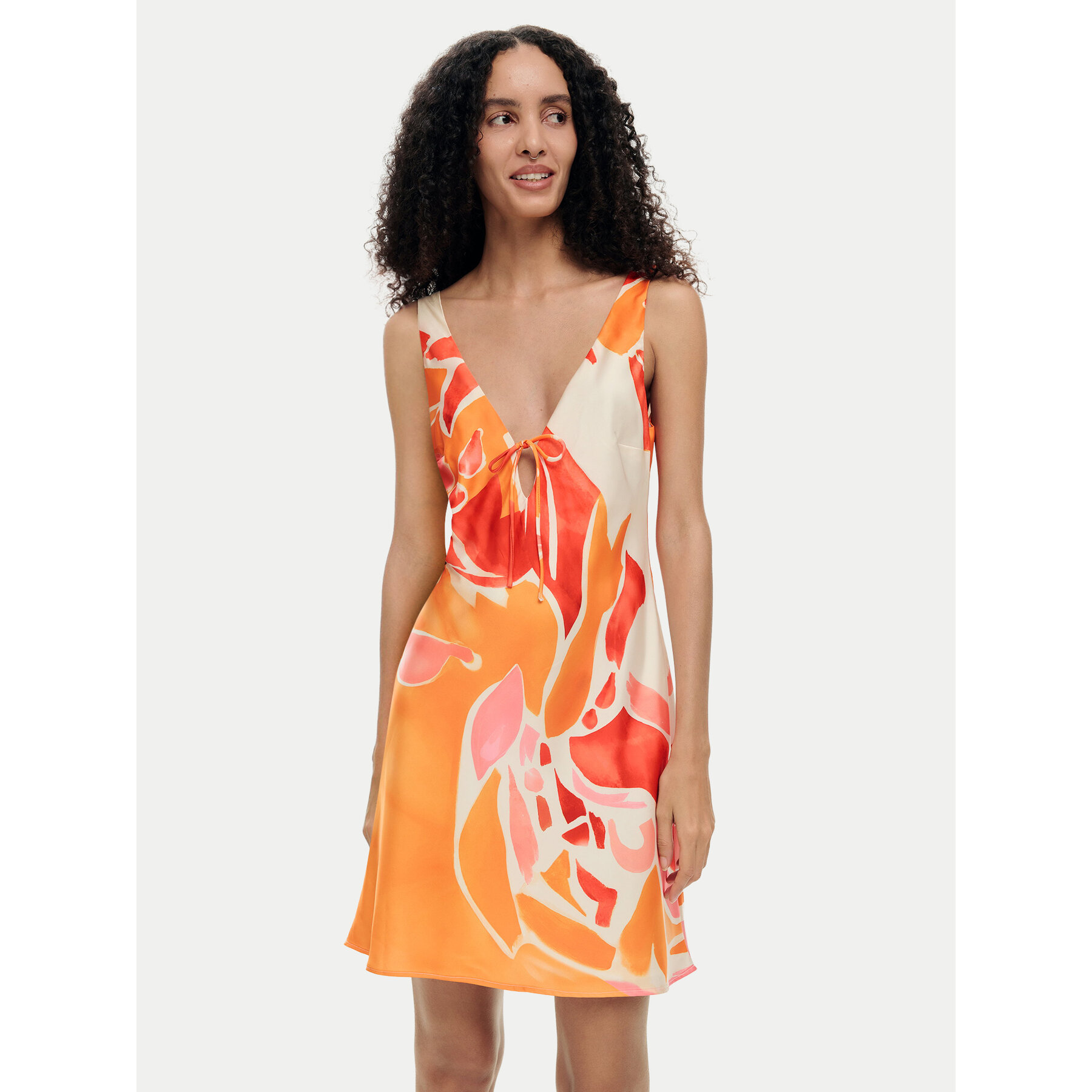 Desigual Sommerkleid Delilah 26SWVW44 Orange Regular Fit