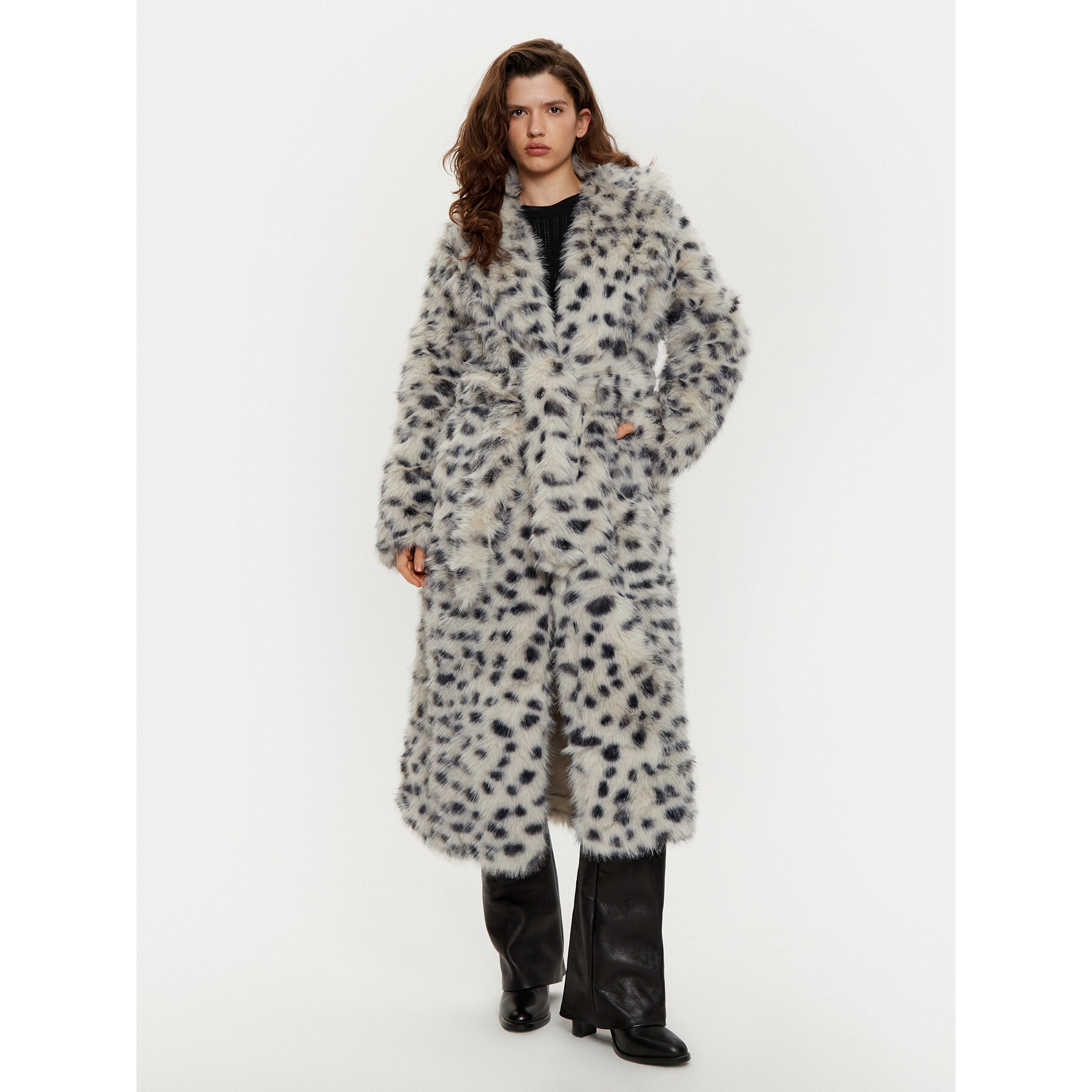 Bardot Pelzmantel 59775JB Grau Regular Fit