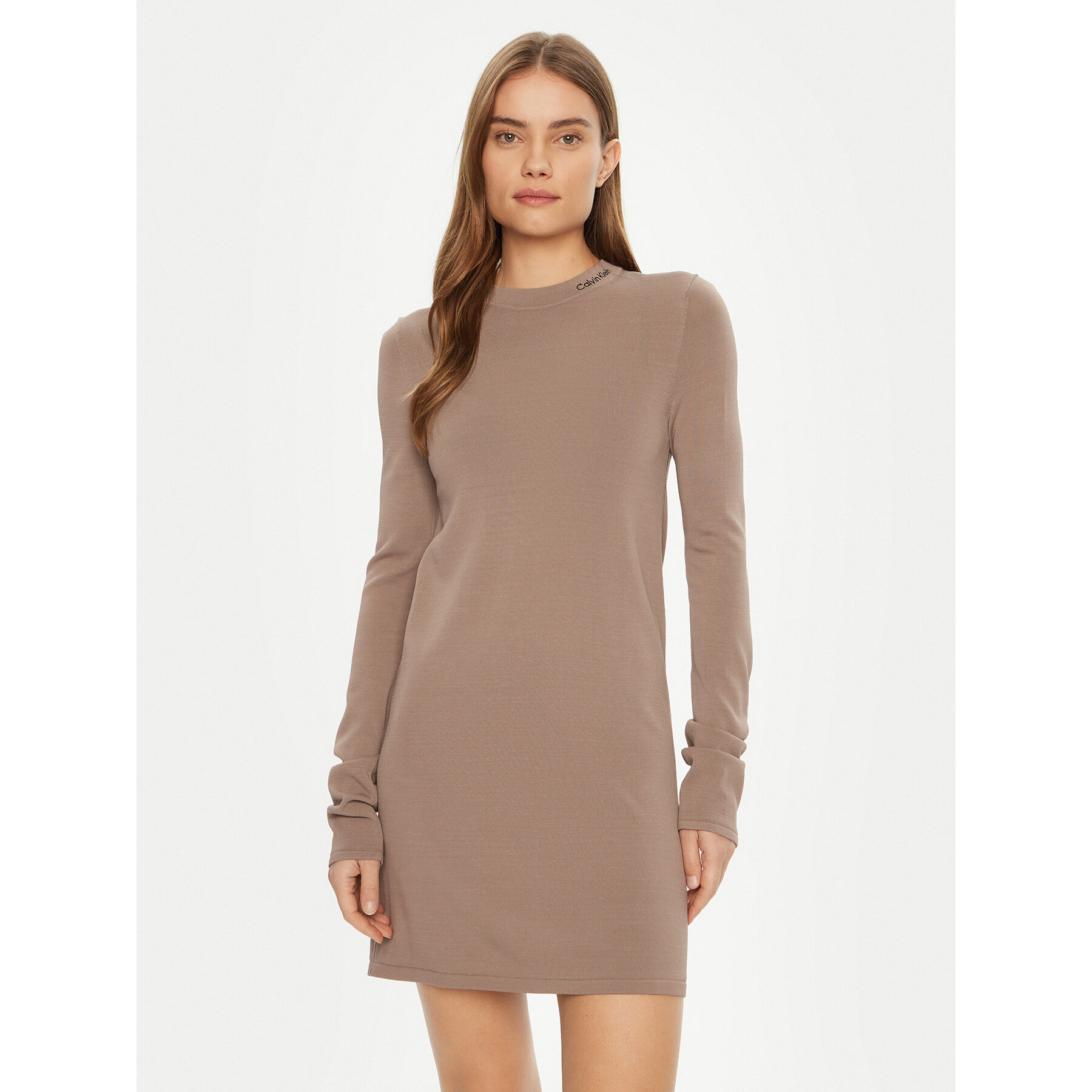 Calvin Klein Jeans Kleid für den Alltag Smooth J20J224831 Beige Slim Fit