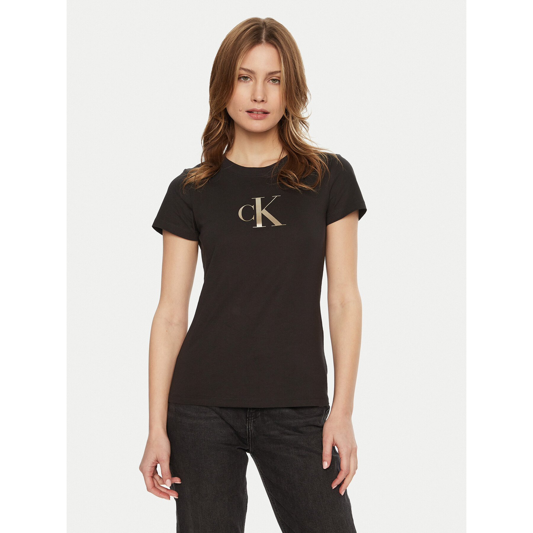 Calvin Klein Jeans T-shirt Gradient J20J224982 Crna Slim Fit
