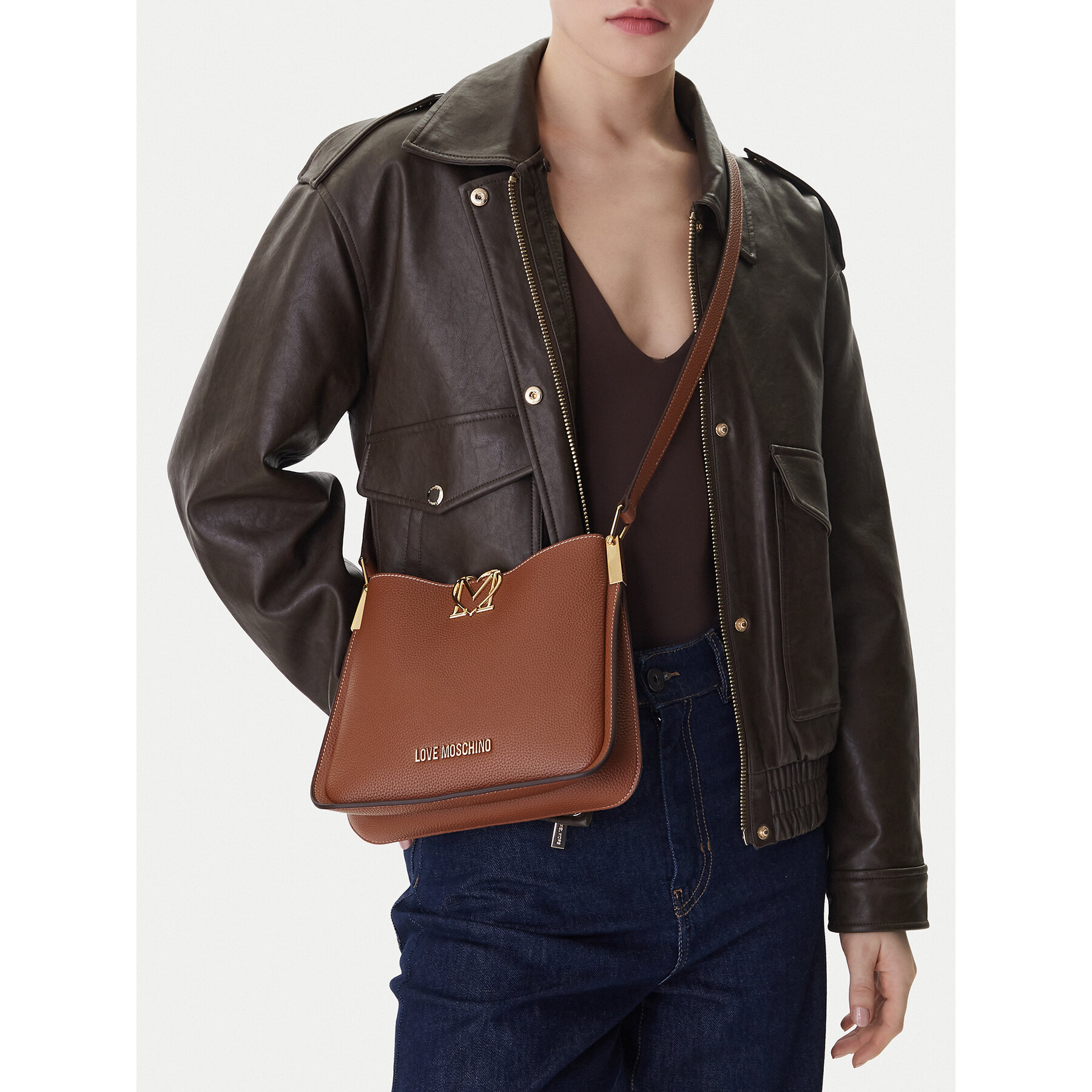 Torbica LOVE MOSCHINO JC4127PP1OLM0200 Smeđa