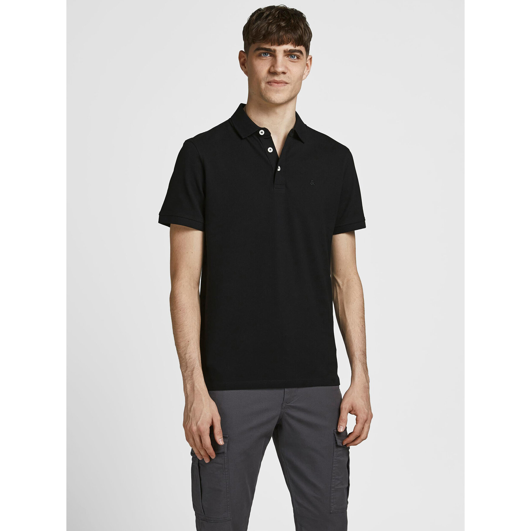 Jack & Jones Pólóing Paulos 12136668 Fekete Slim Fit