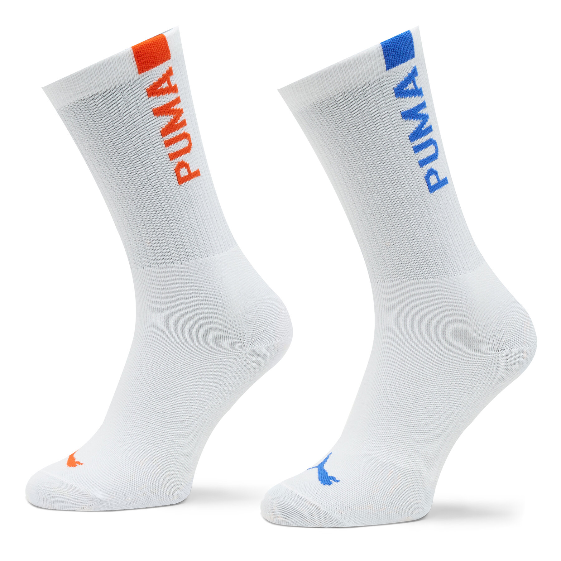 Set od 2 para ženskih visokih čarapa Puma Women Slouch Sock 2P 938005 White / Blue / Red 04