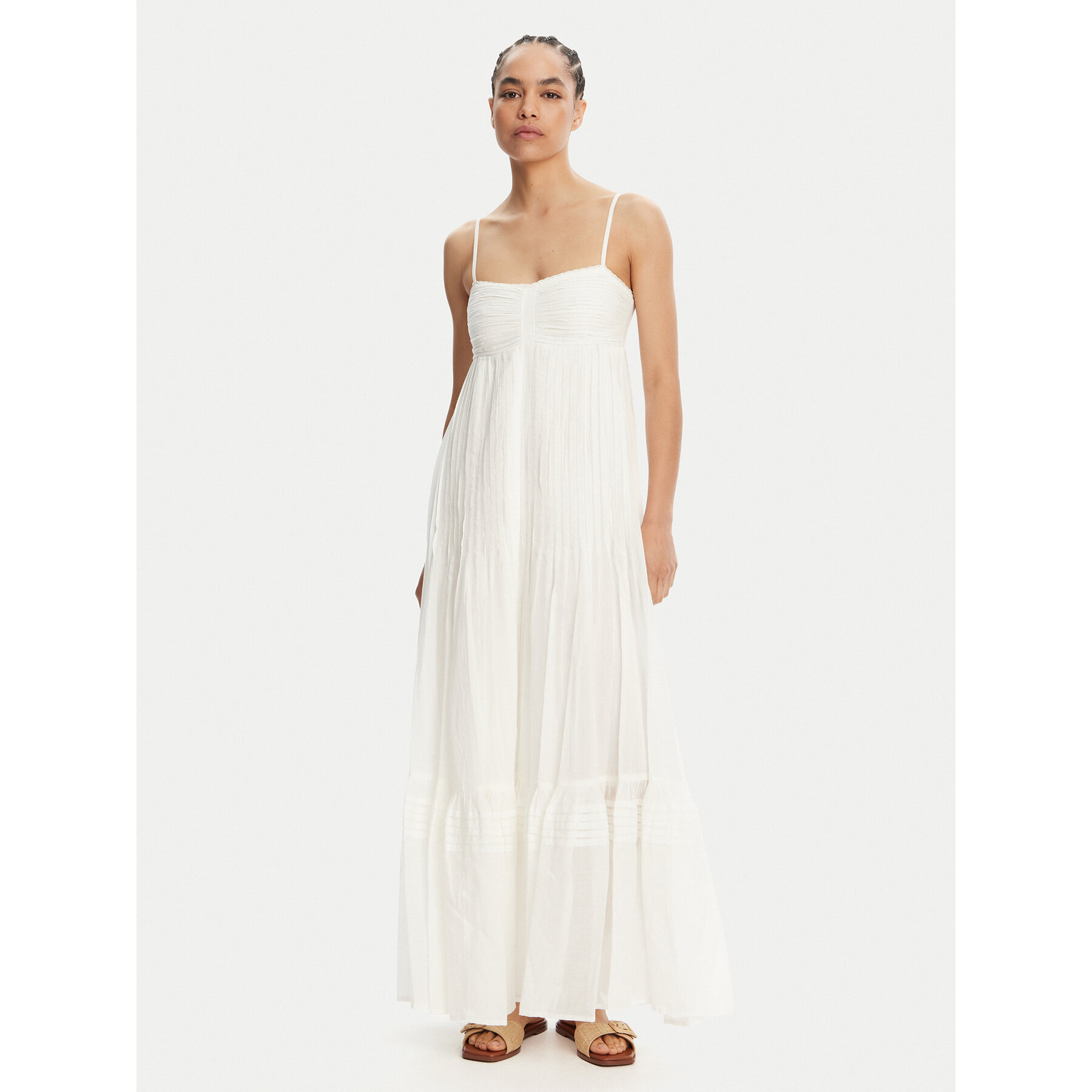 TWINSET Sommerkleid 251LM2WDD Weiß Regular Fit