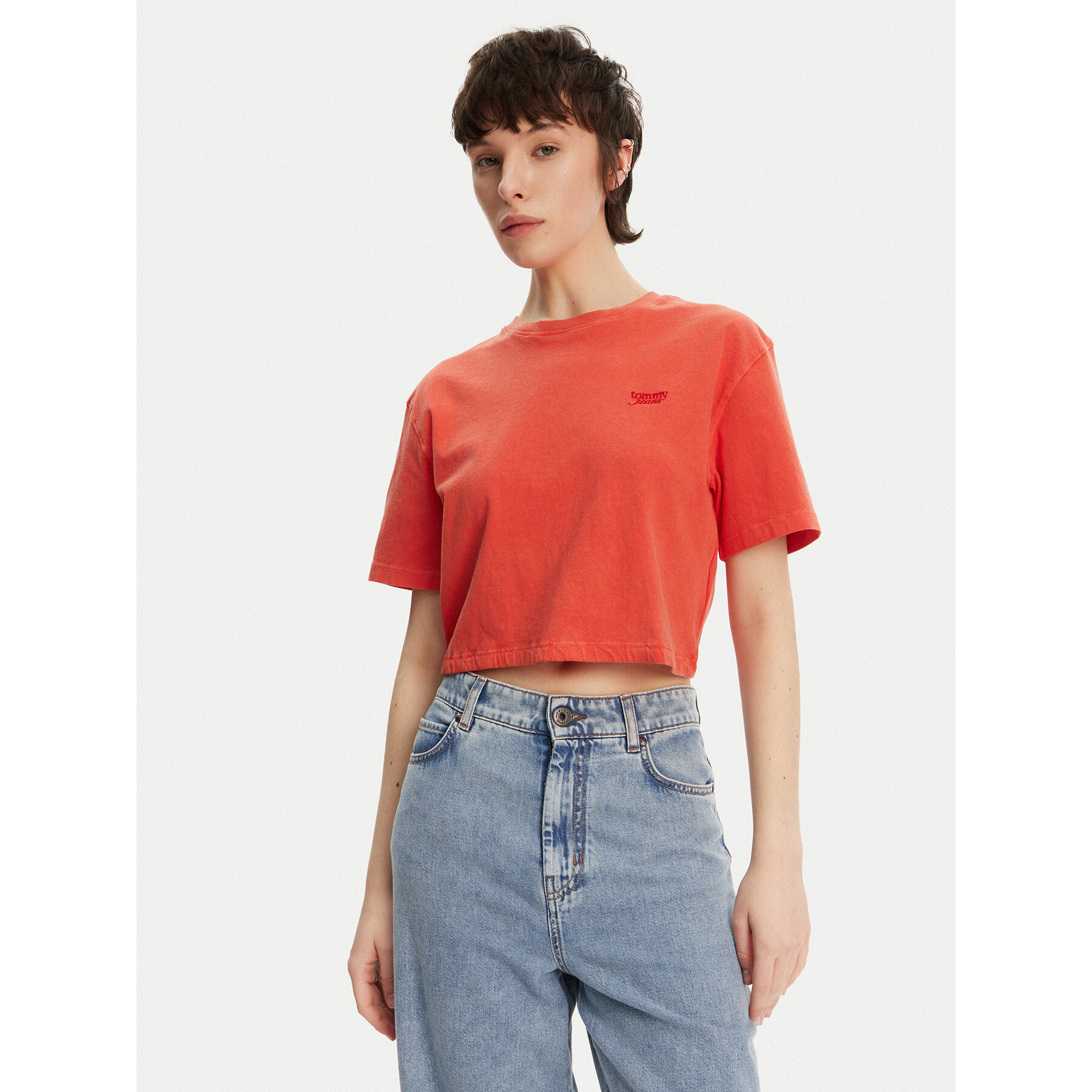 Tommy Jeans T-Shirt DW0DW20324 Arancione Relaxed Fit