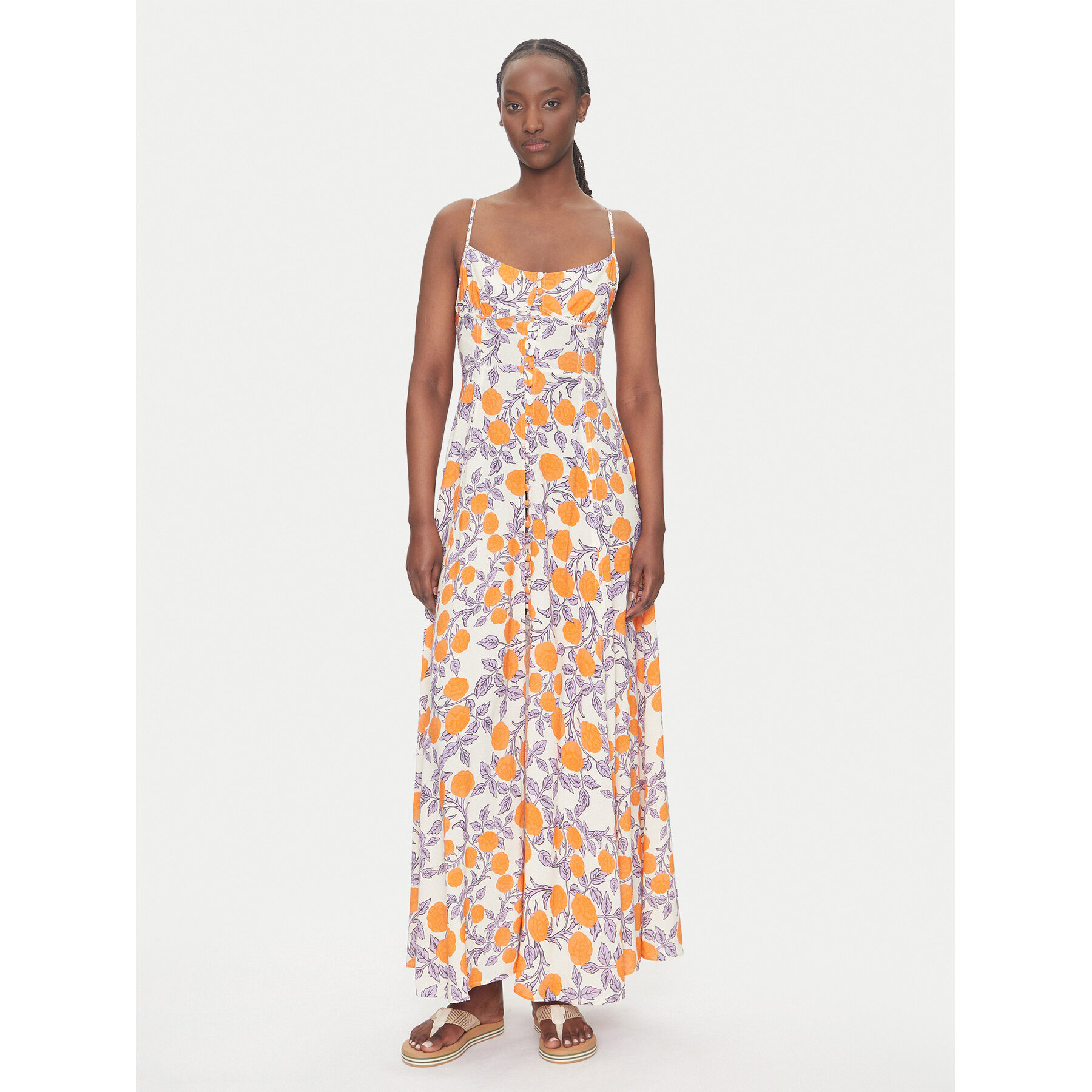 Maaji Sommerkleid Western Orange Flower Sia PT2748CLD001 Orange Regular Fit