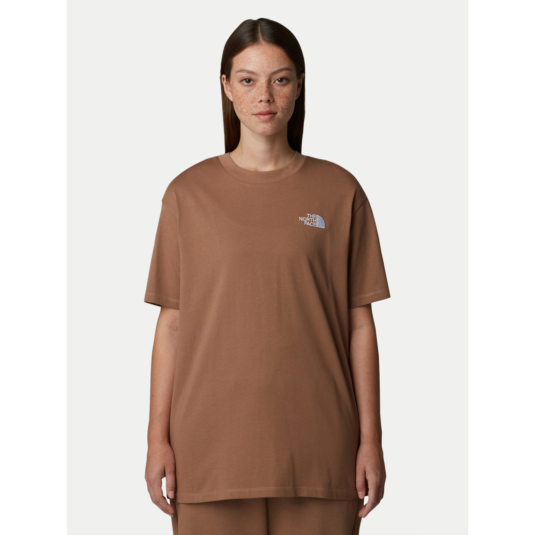 The North Face Póló Simple Dome NF0A87NQ Barna Oversize