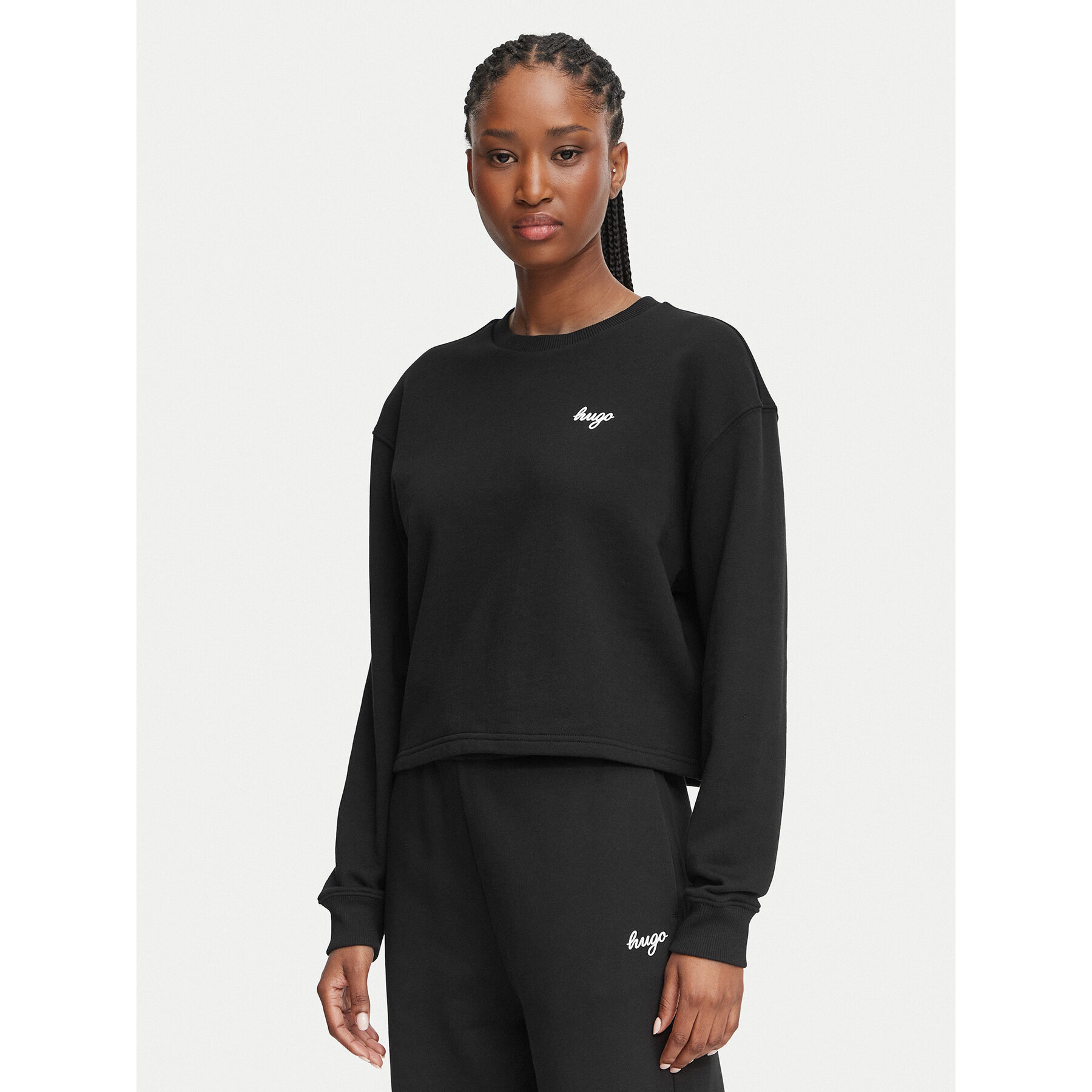 HUGO Sweatshirt Damaswee_B 50571605 Schwarz Loose Fit