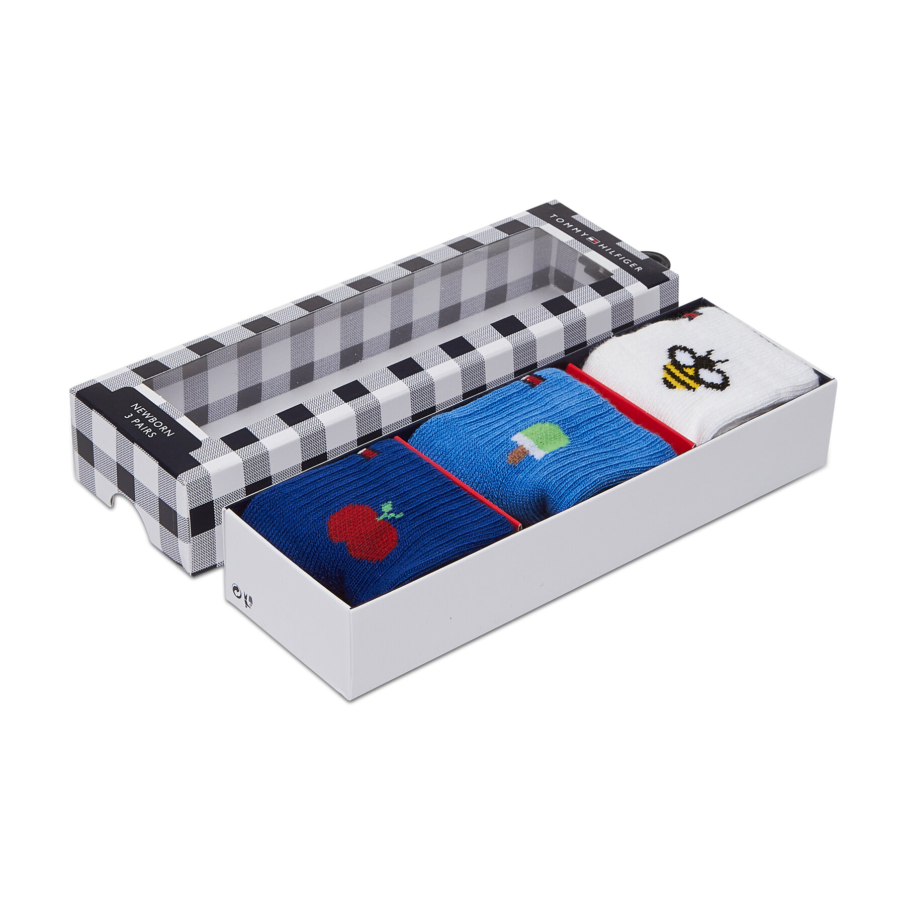Set 3 parov otroških visokih nogavic Tommy Hilfiger 100002325 Blue Combo 002