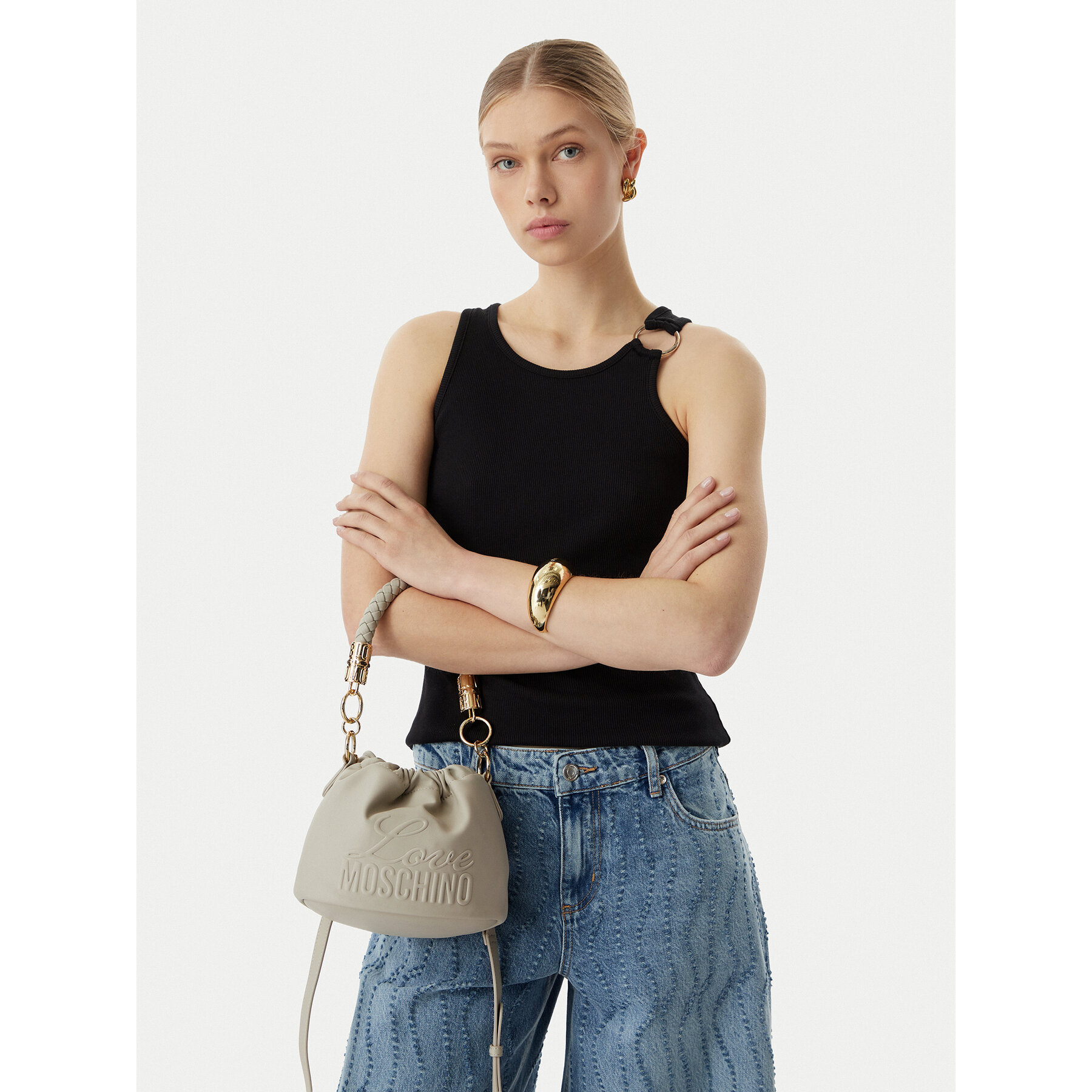 Geantă LOVE MOSCHINO JC4220PP0OKA0101 Gri