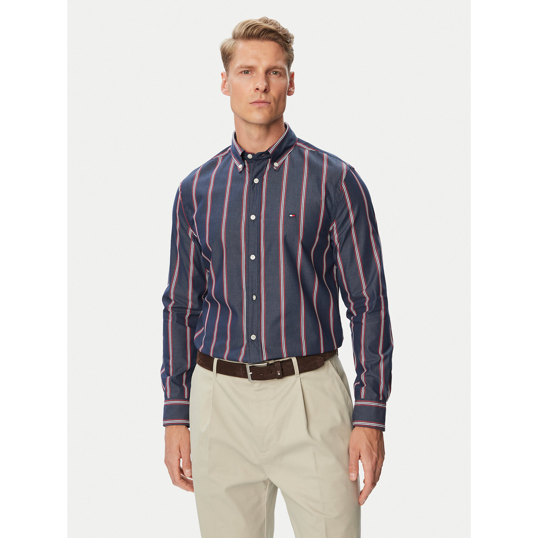 Tommy Hilfiger Hemd Poplin MW0MW44588 Dunkelblau Regular Fit