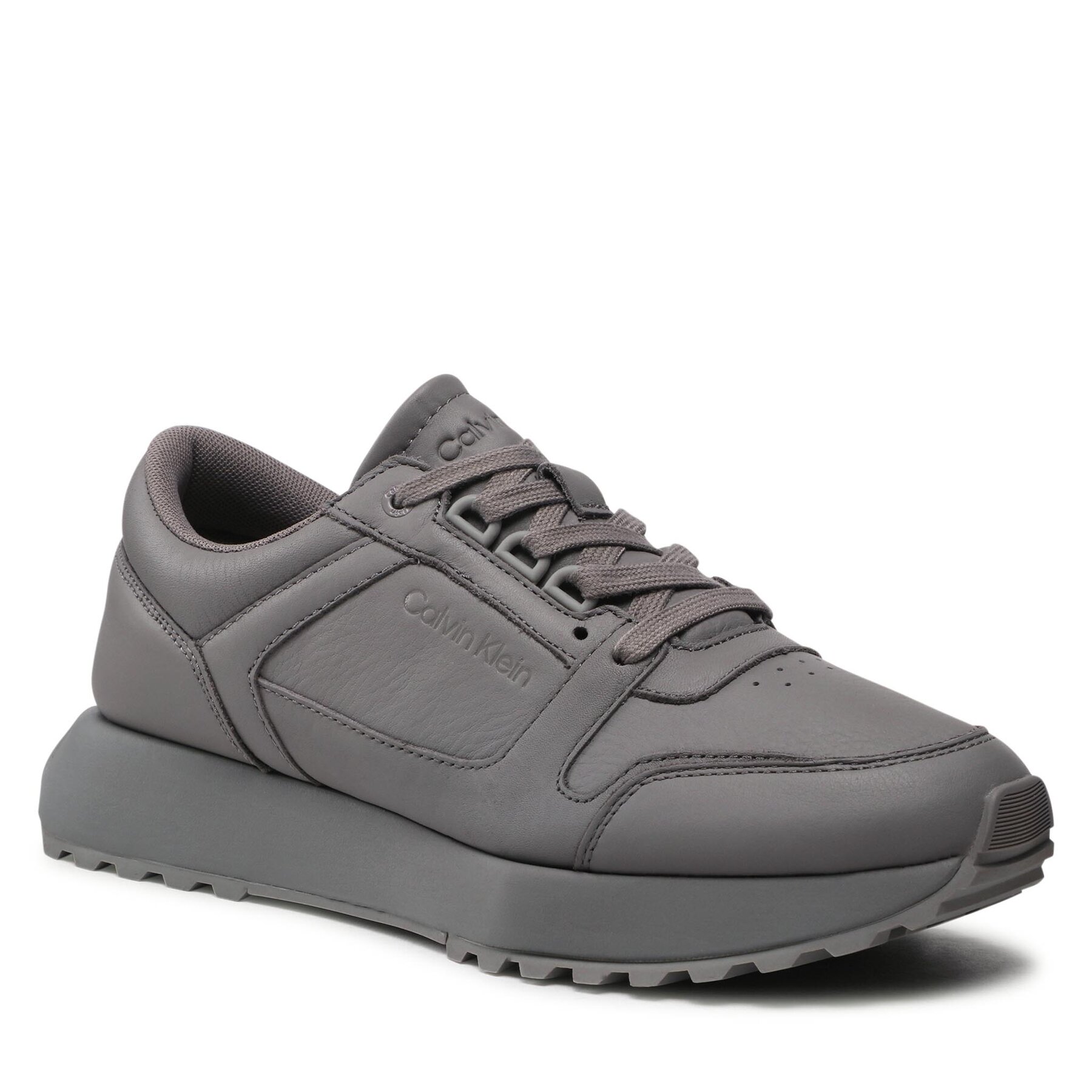 Sneakers Calvin Klein Low Top Lace Up Lth HM0HM00747 Grey Asphalt PQ6 Asphalt imagine super redus 2022