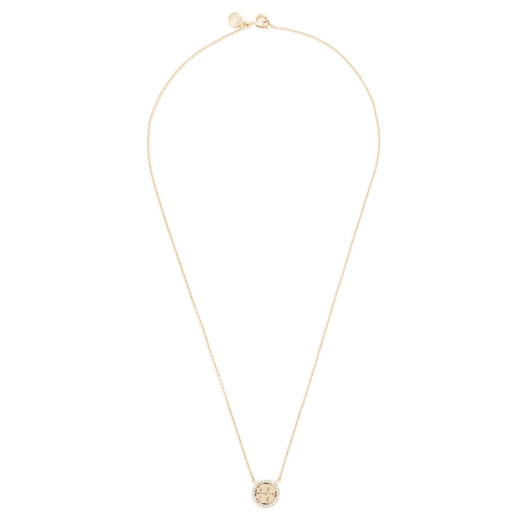 Ogrlica Tory Burch Crystal Logo Delicate Necklace 53420 Tory Gold 783