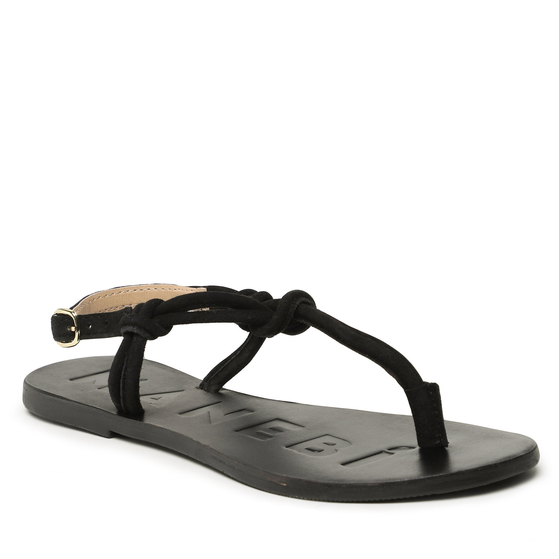 Sandale Manebi Suede Leather Sandals V 2.2 Y0 Black Knot Thongs
