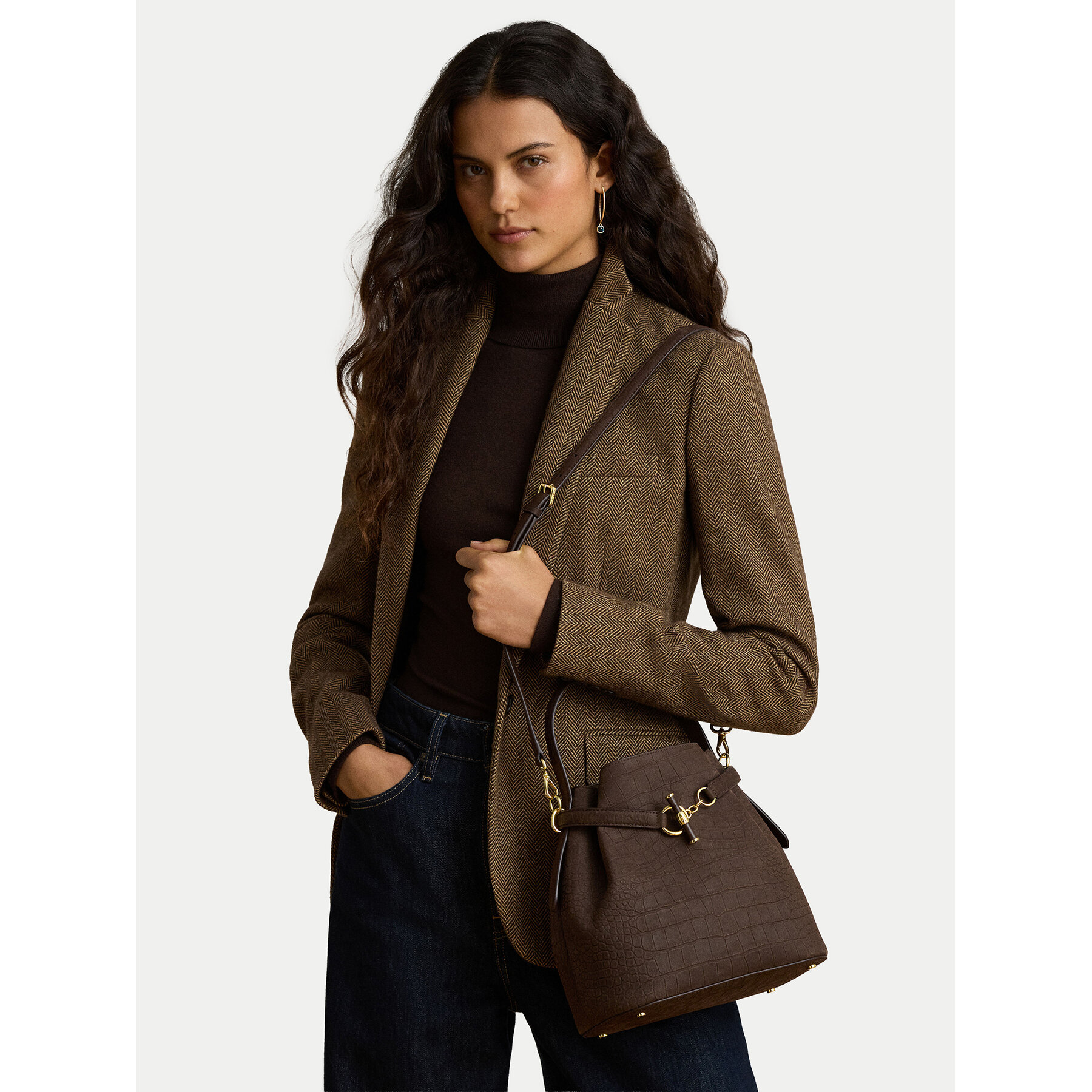 Τσάντα LAUREN RALPH LAUREN 431P18459003 Σκούρο καφέ