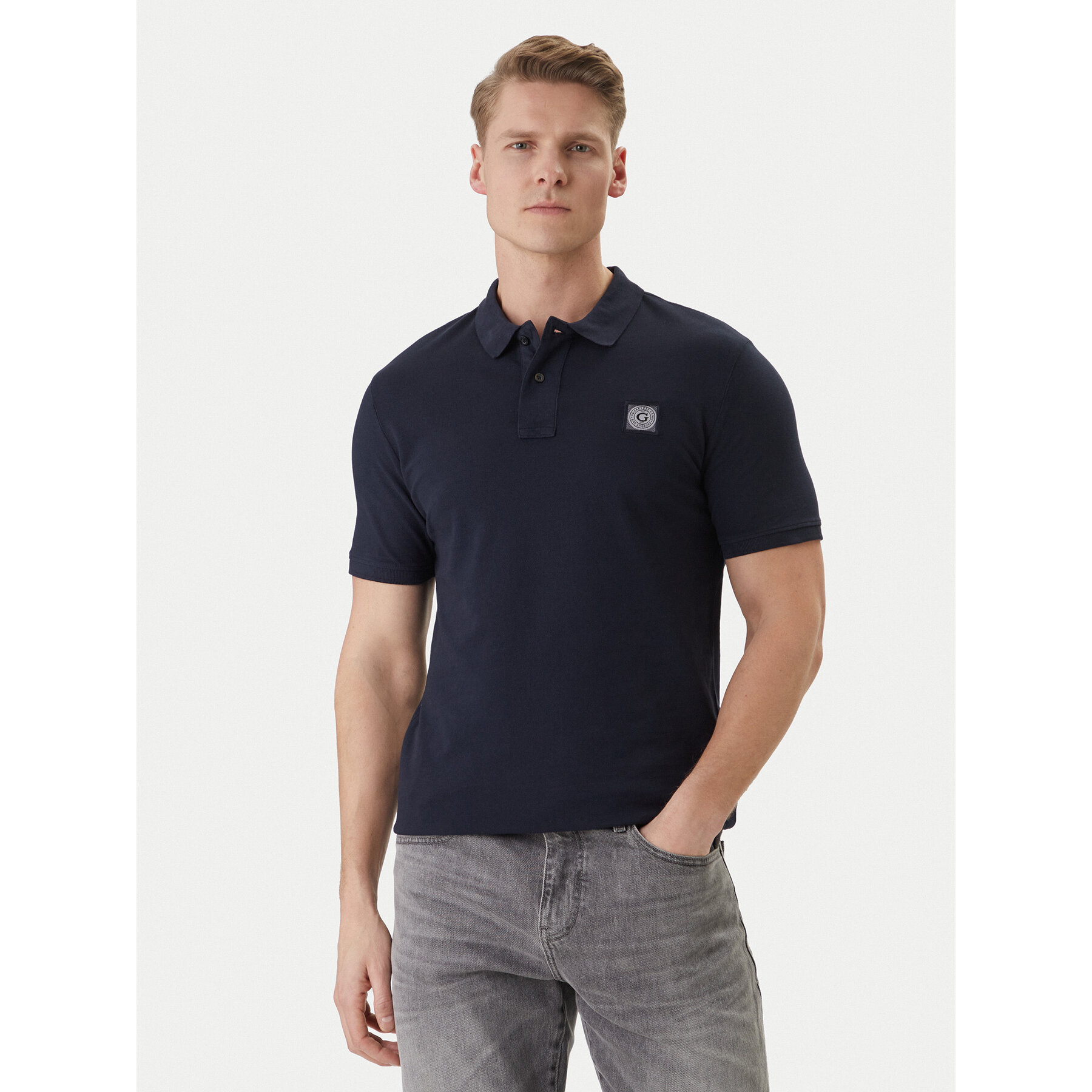 Guess Polo M2YP24 KC9T1 Tamnoplava Regular Fit