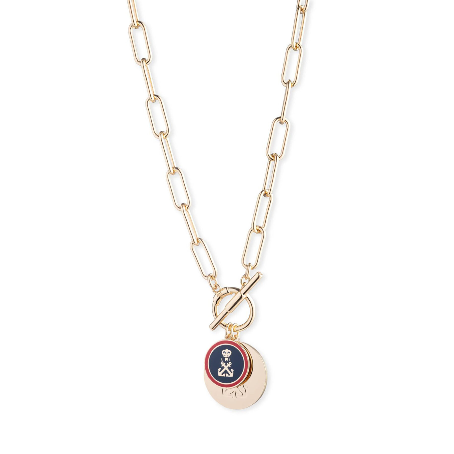 Halsband LAUREN RALPH LAUREN Nk 17In Nautical Charm Pendant 14N00559 Gyllene