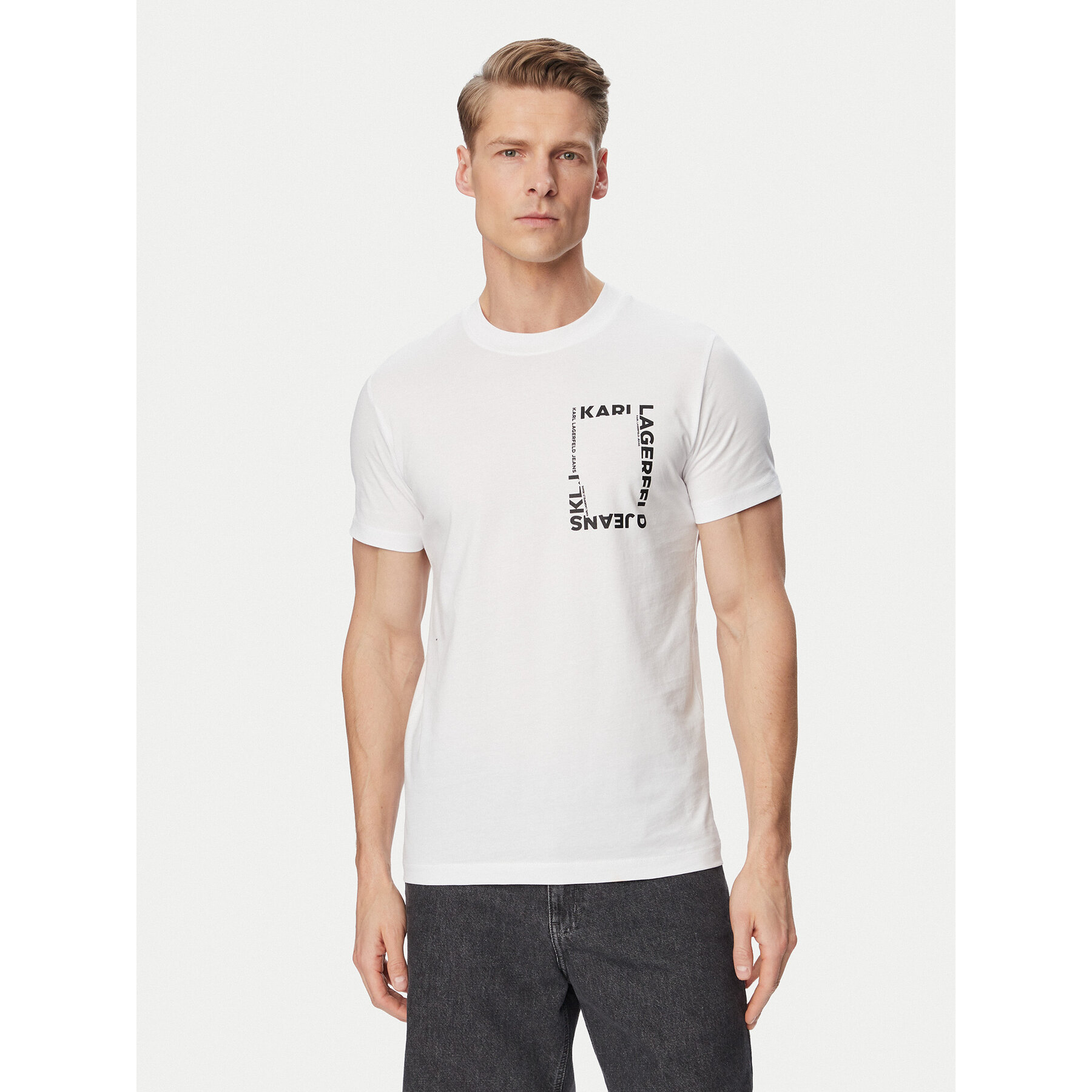 Karl Lagerfeld Jeans T-Shirt B2M17046 Weiß Slim Fit