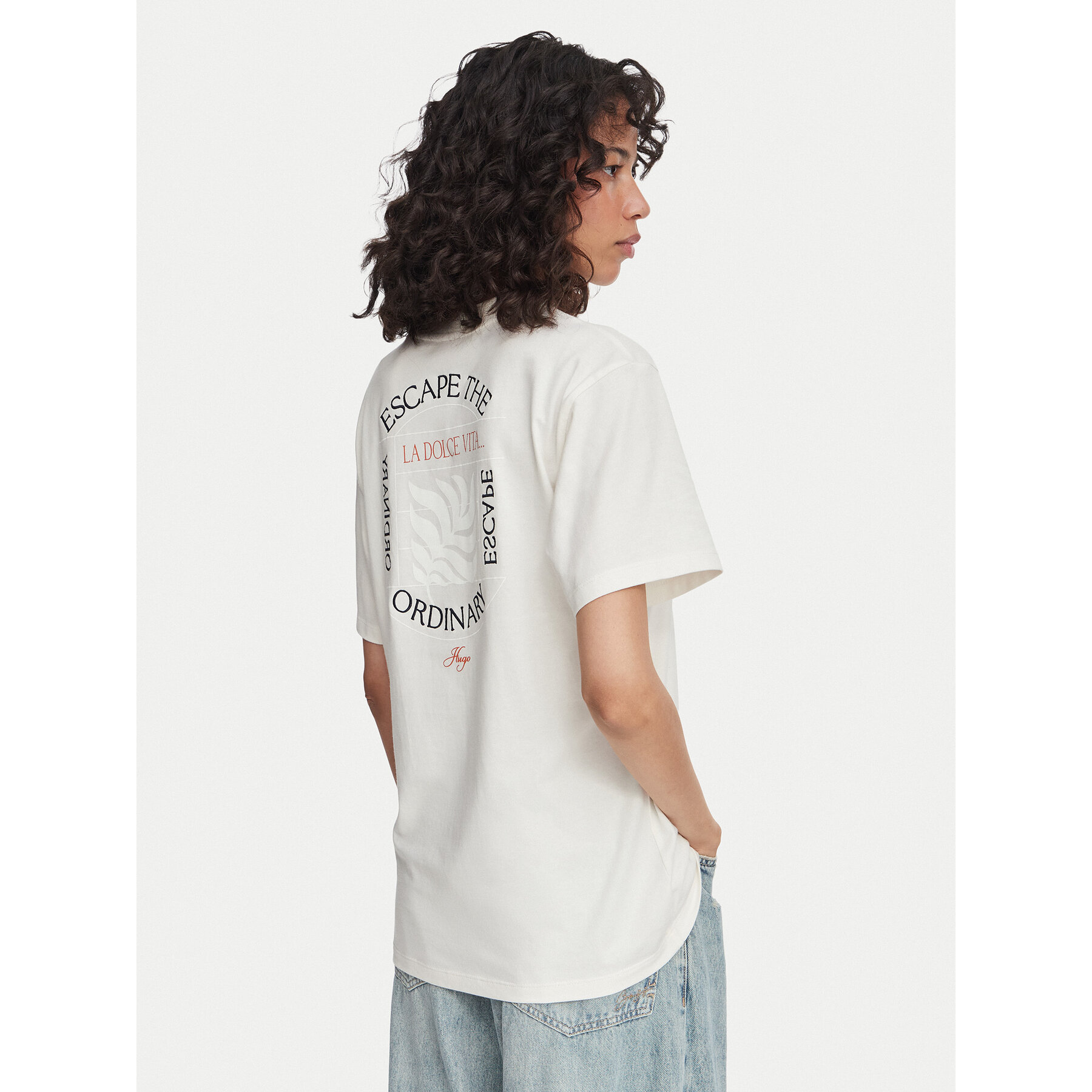 HUGO T-Shirt Vintage 50573326 Weiß Oversize