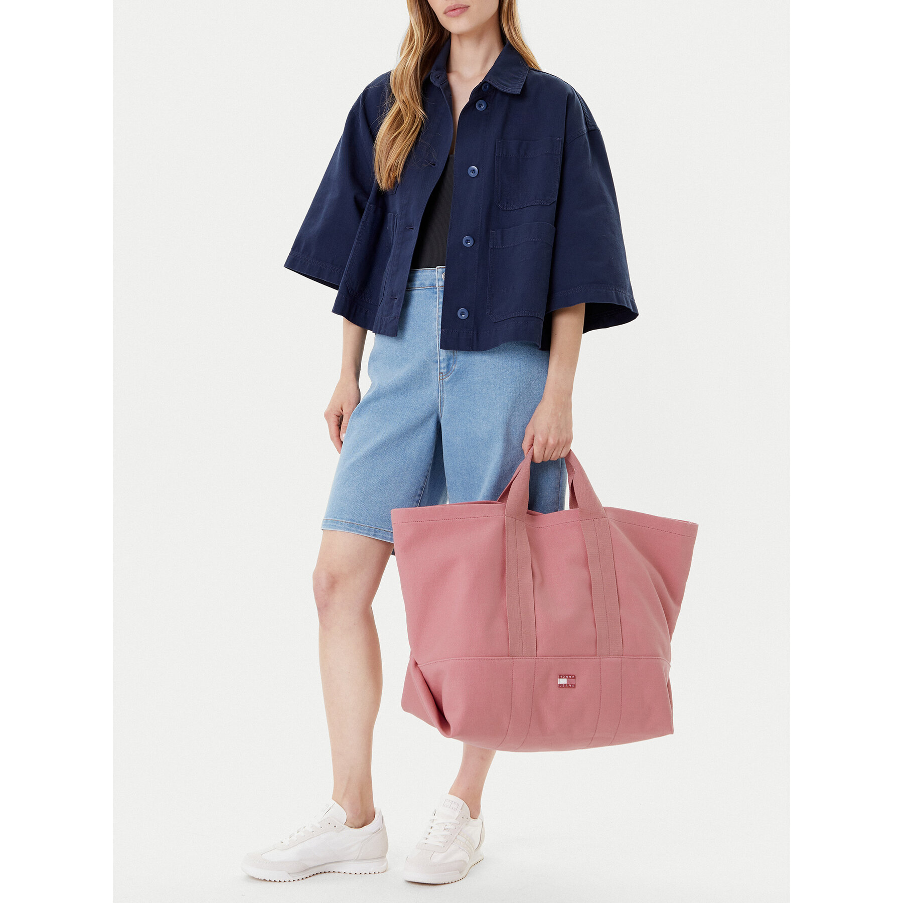 Ročna torba Tommy Jeans Tjw Tote Edition Canvas AW0AW17542 Roza