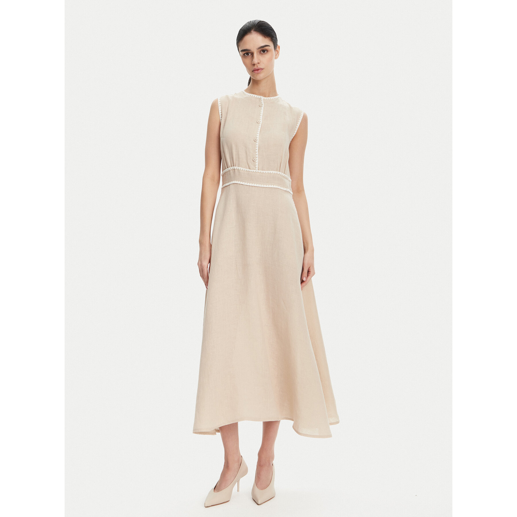 ICONA Sommerkleid RP5LE007 Beige Regular Fit