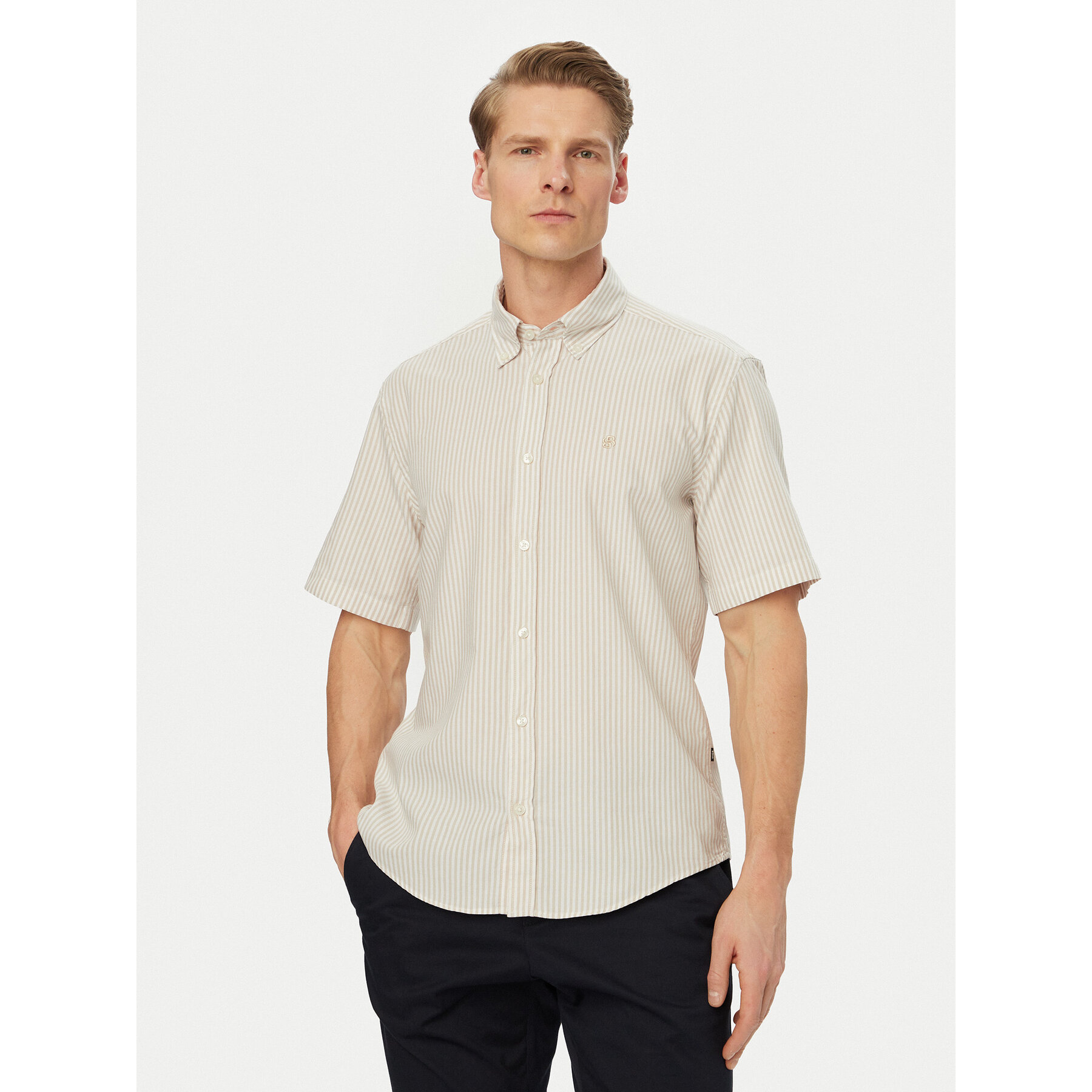 BOSS Hemd H-Liam 50560399 Beige Regular Fit