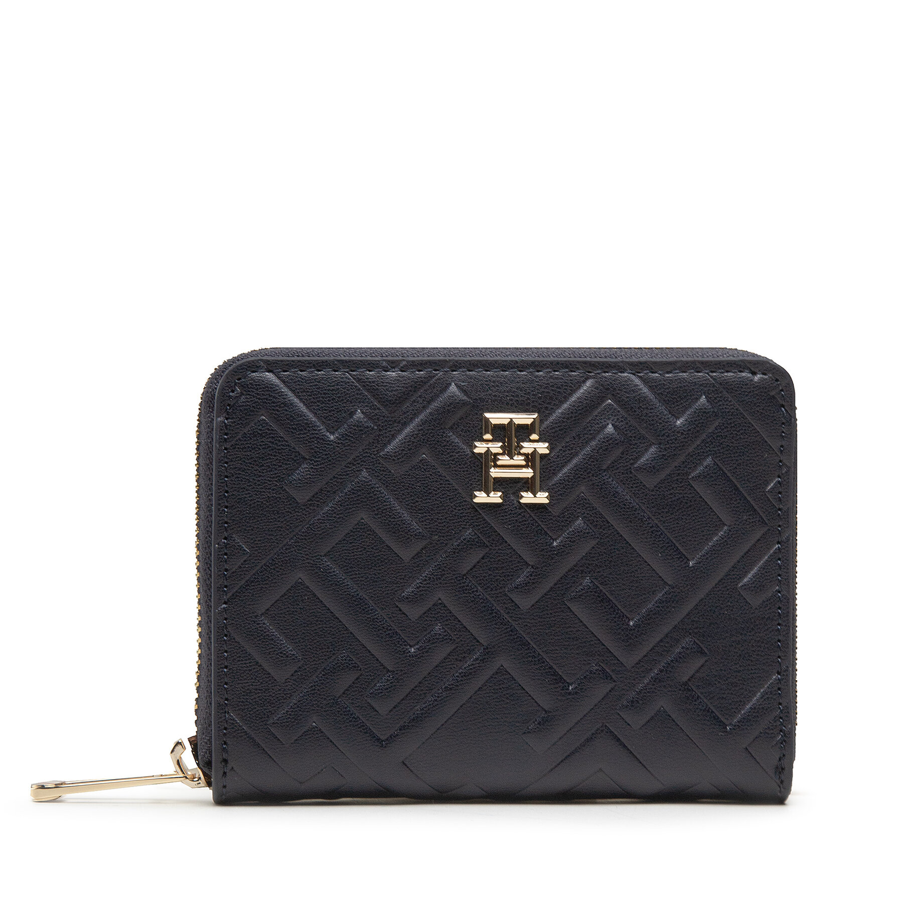 Női pénztárca Tommy Hilfiger Iconic Tommy Med Za Mono AW0AW14342 Sötétkék