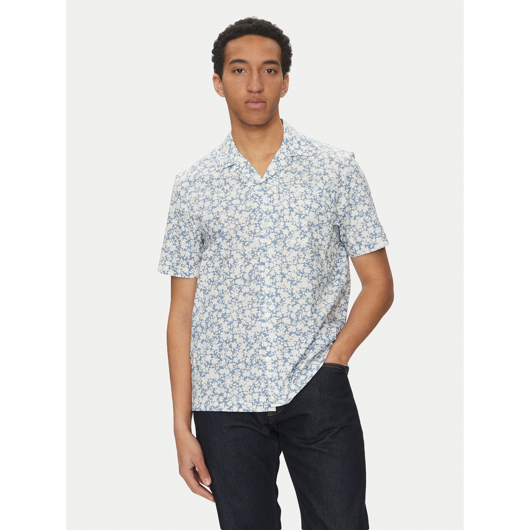 Michael Kors Hemd CS5409LHPM Blau Relaxed Fit