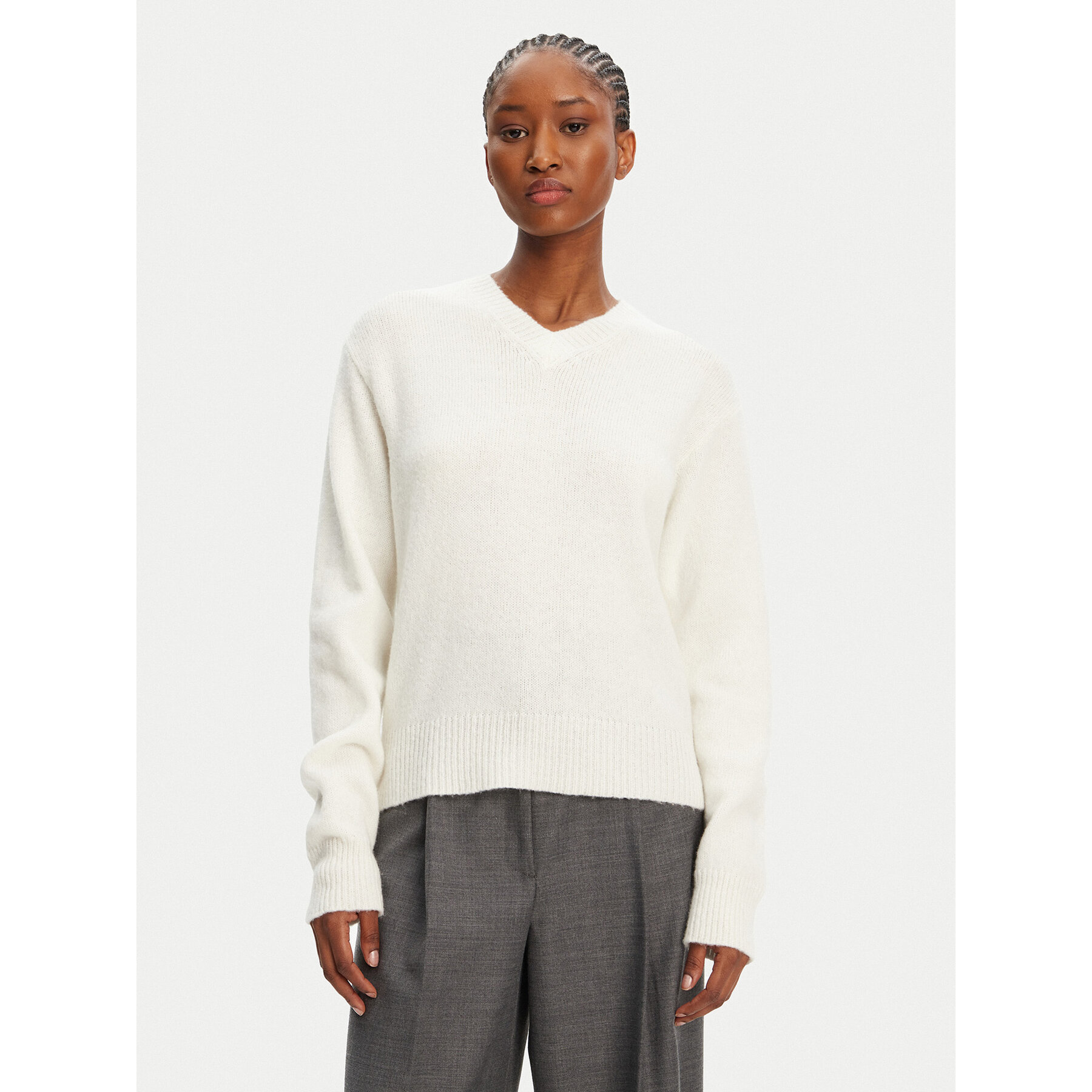 HUGO Pullover Solanu 50545092 Écru Regular Fit