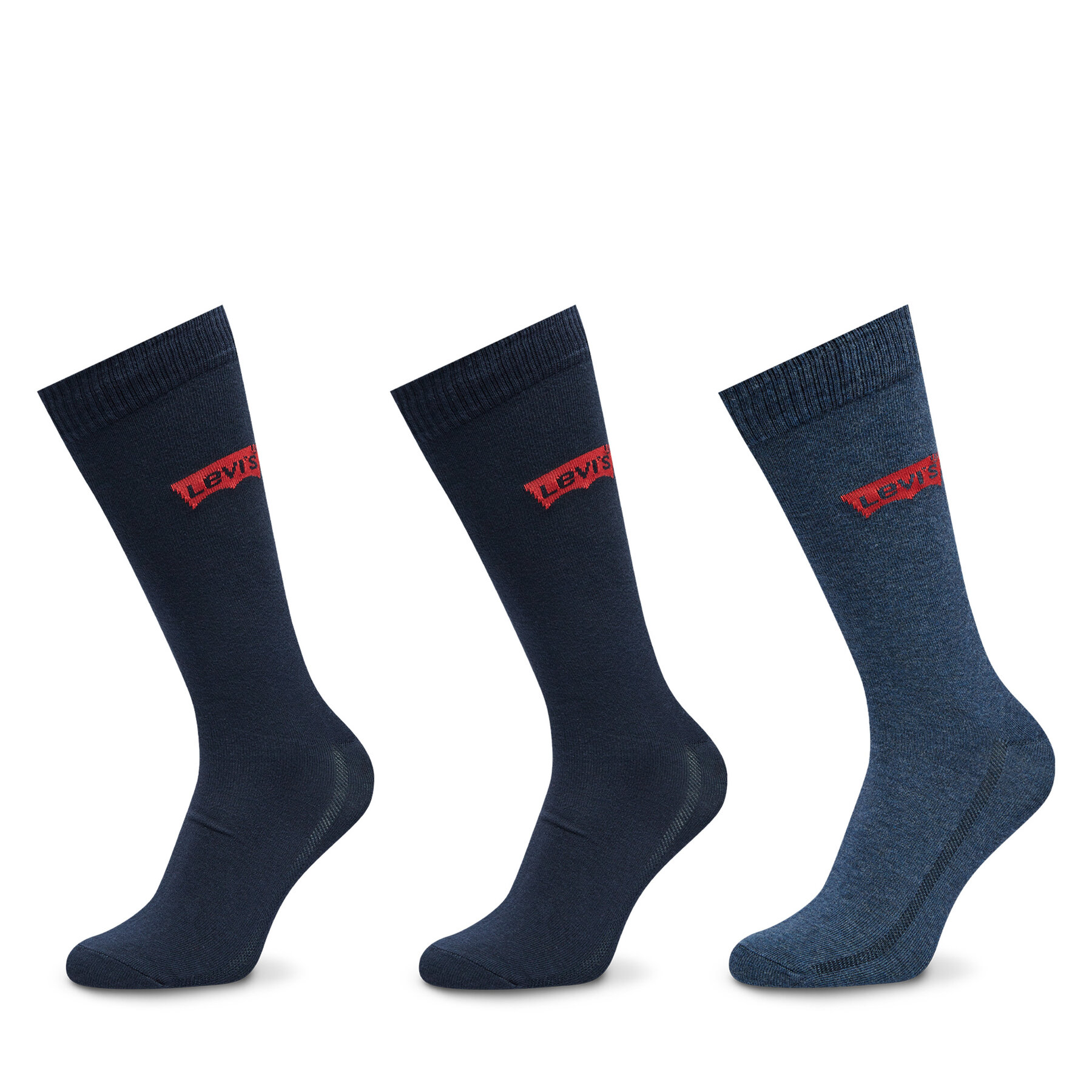 3 pares de calcetines altos para hombre Levi's® 37157-1019 Azul marino