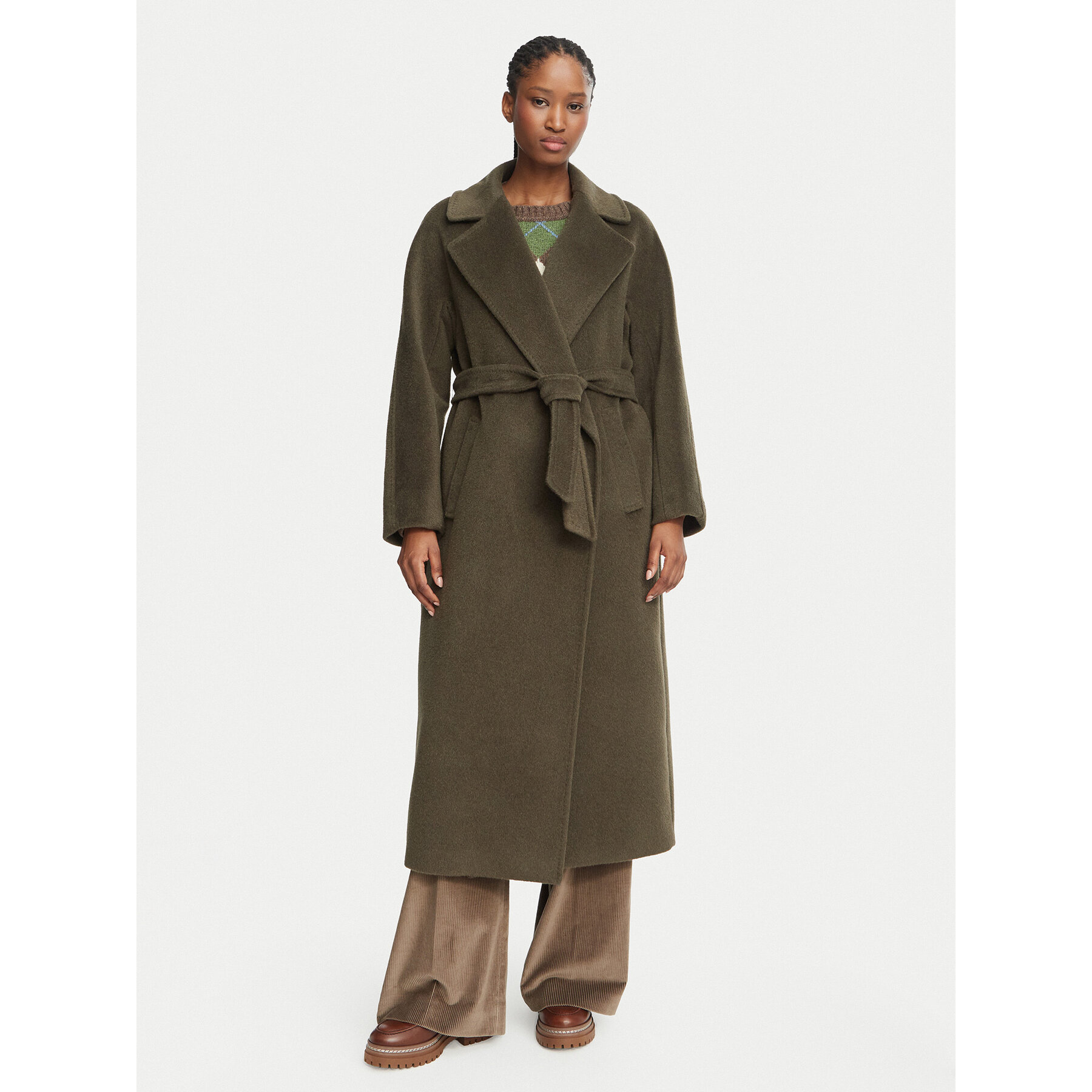 Weekend Max Mara Wollmantel Tempera 2625016072 Khakifarben Regular Fit