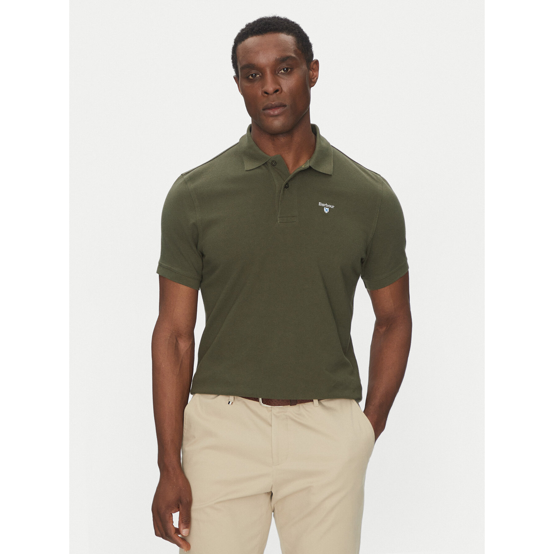 Barbour Polo majica Original Sports MML0358OL71 Zelena Tailored Fit