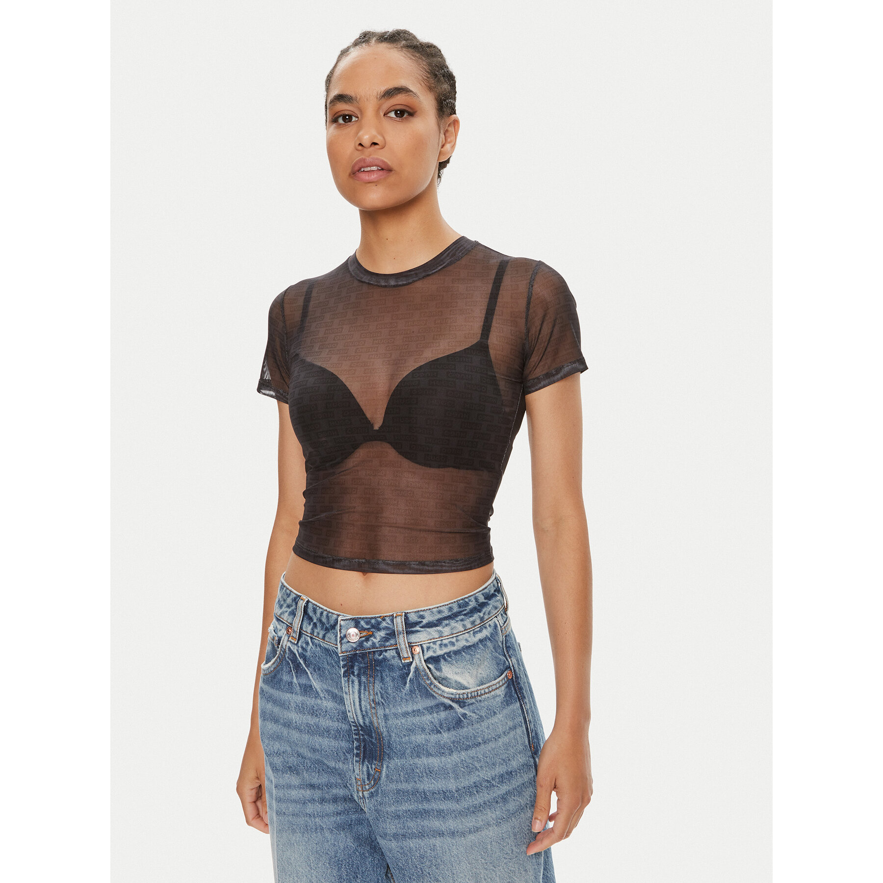 Hugo T-Shirt Dadini_B 50510873 Μαύρο Slim Fit