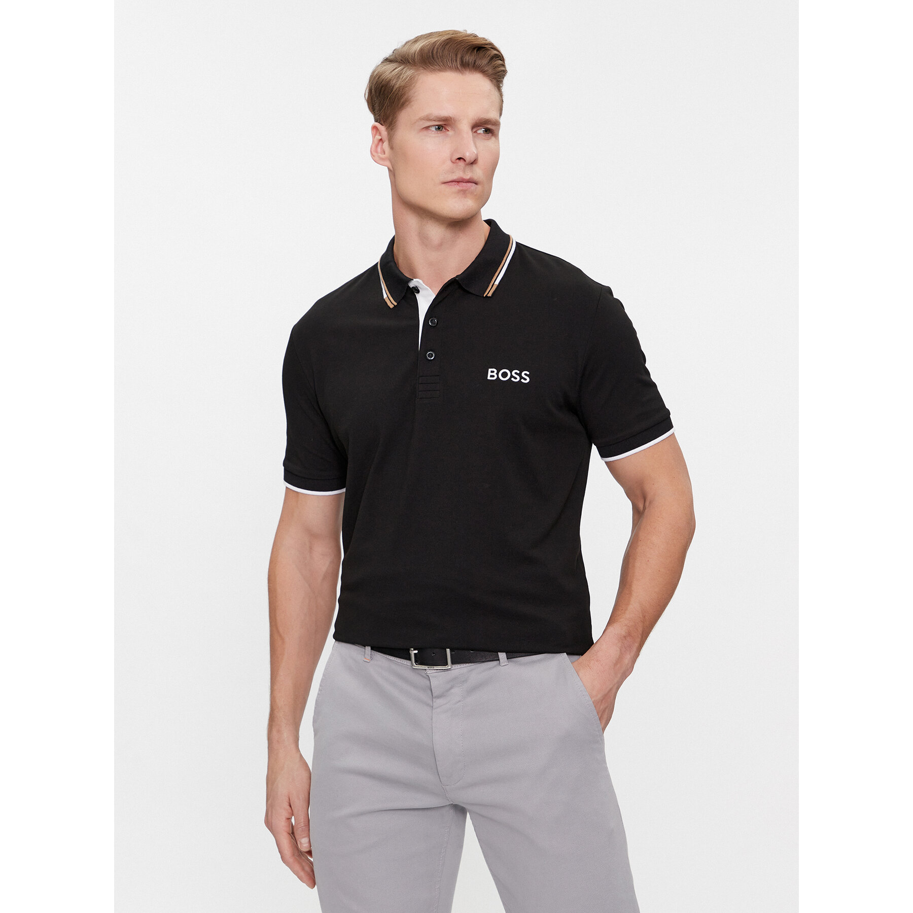 Boss Pólóing Paddy Pro 50469102 Fekete Regular Fit