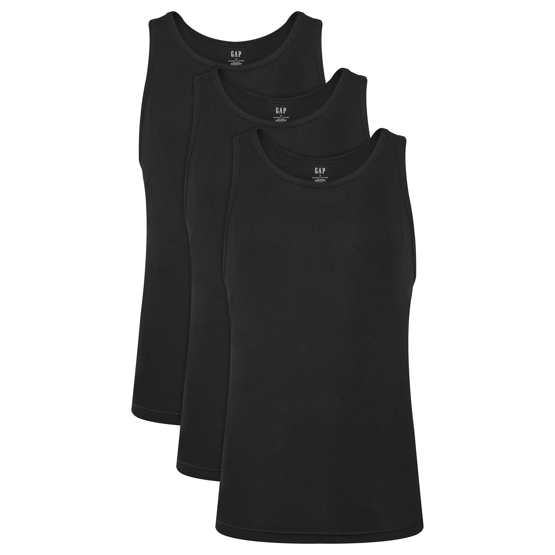 Gap Gap Σετ 3 tank tops 483958-01 Μαύρο Regular Fit