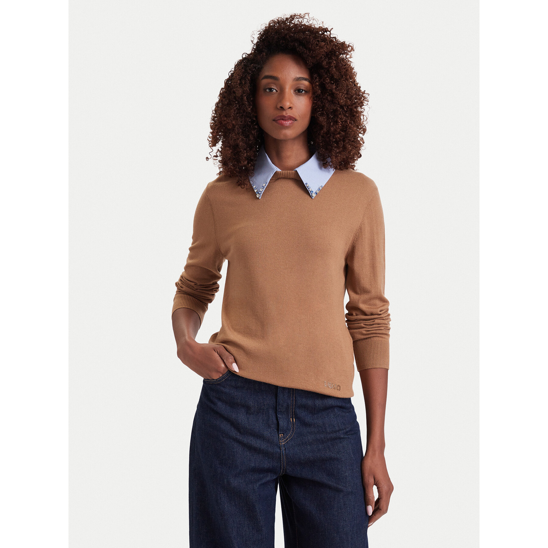 Liu Jo Pullover WF6452 MA16R Hellbraun Regular Fit