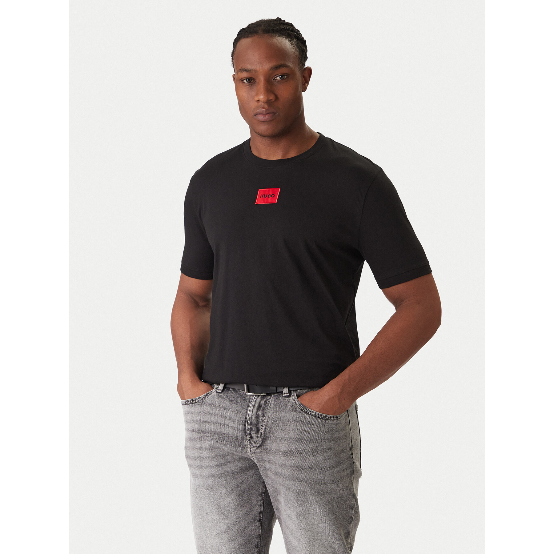 Hugo T-shirt Diragolino212 50447978 Crna Regular Fit