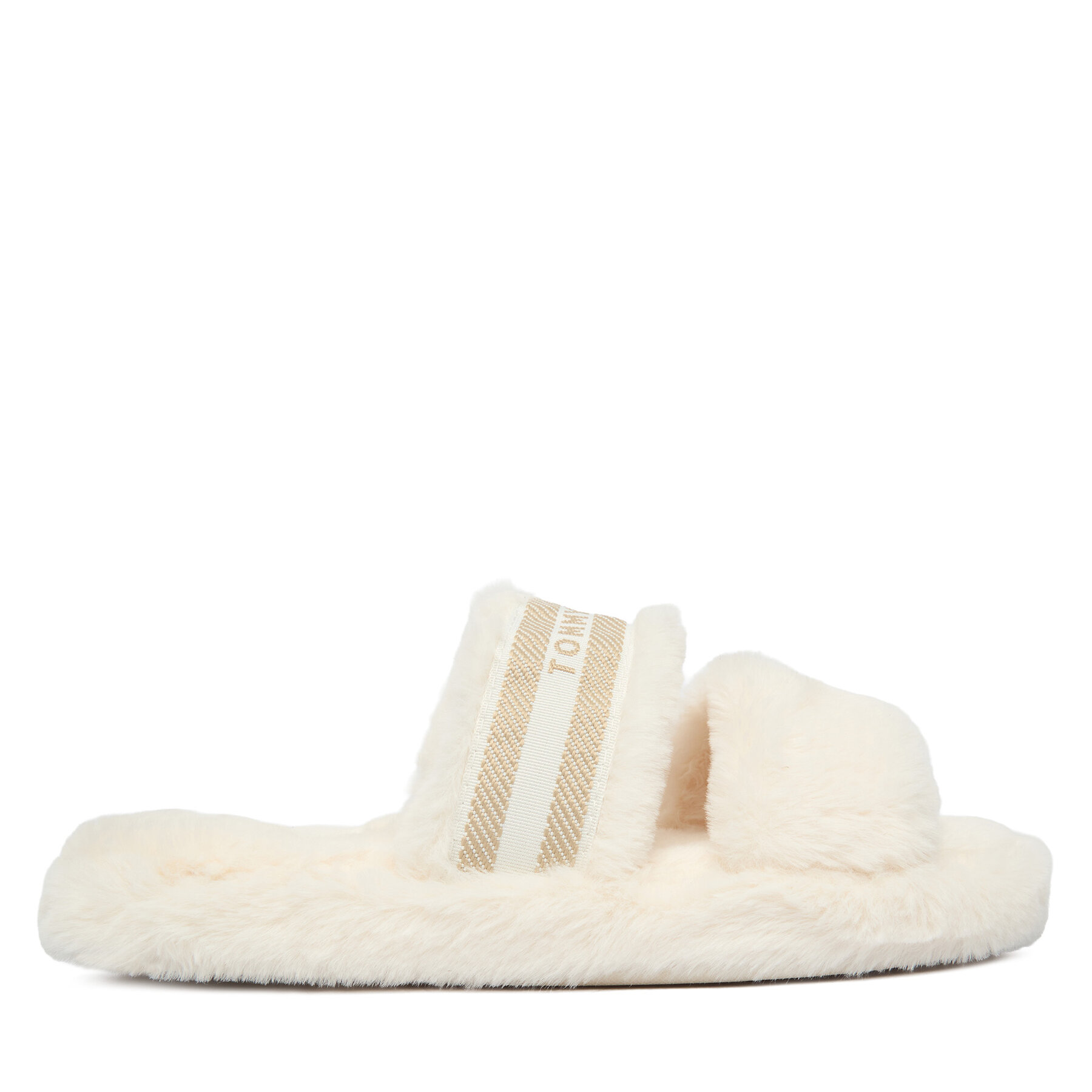 Papuci de casă Tommy Hilfiger Hilfiger Fur Slipper FW0FW08854 Alb
