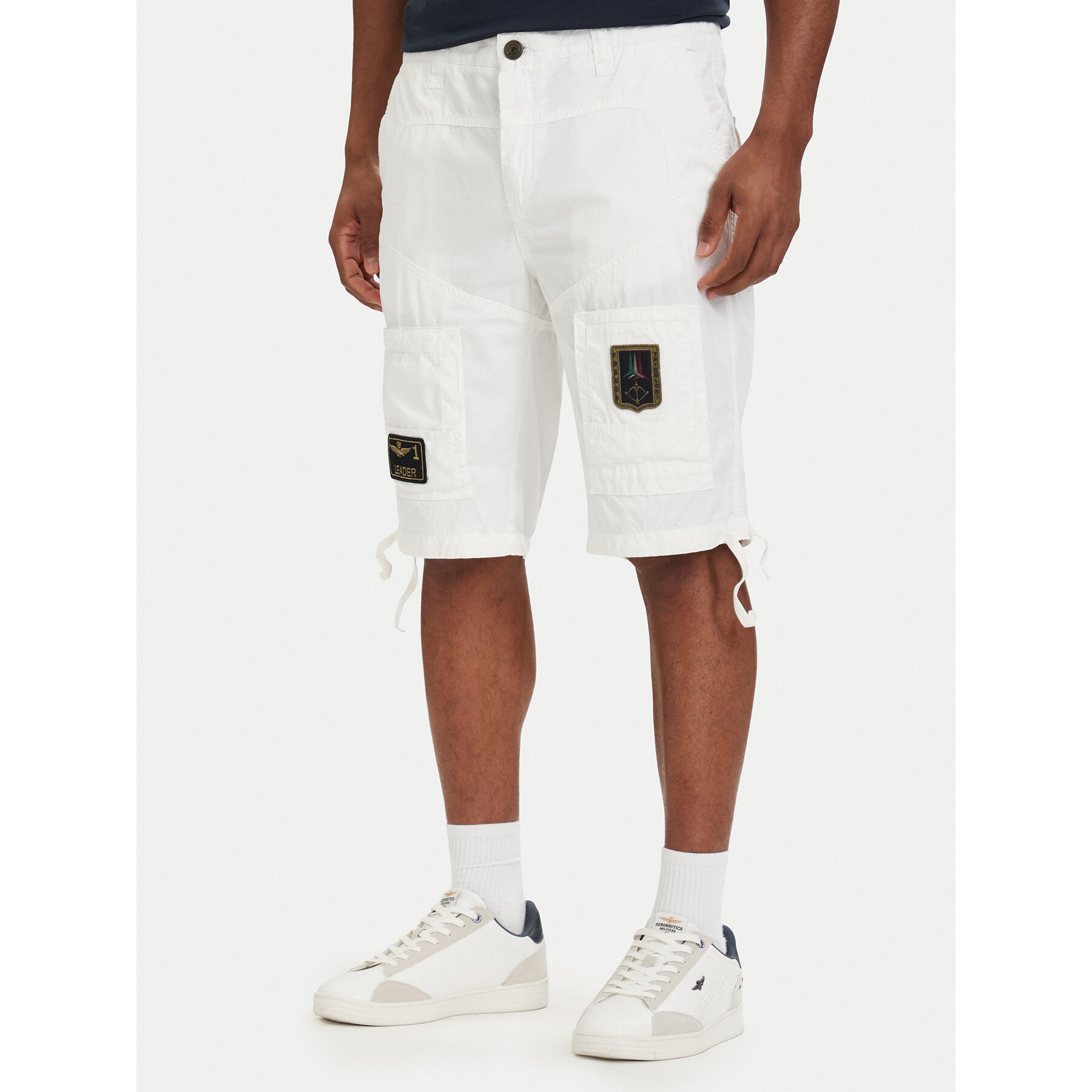 Aeronautica Militare Stoffshorts 261BE0041UCT01122 Weiß Regular Fit