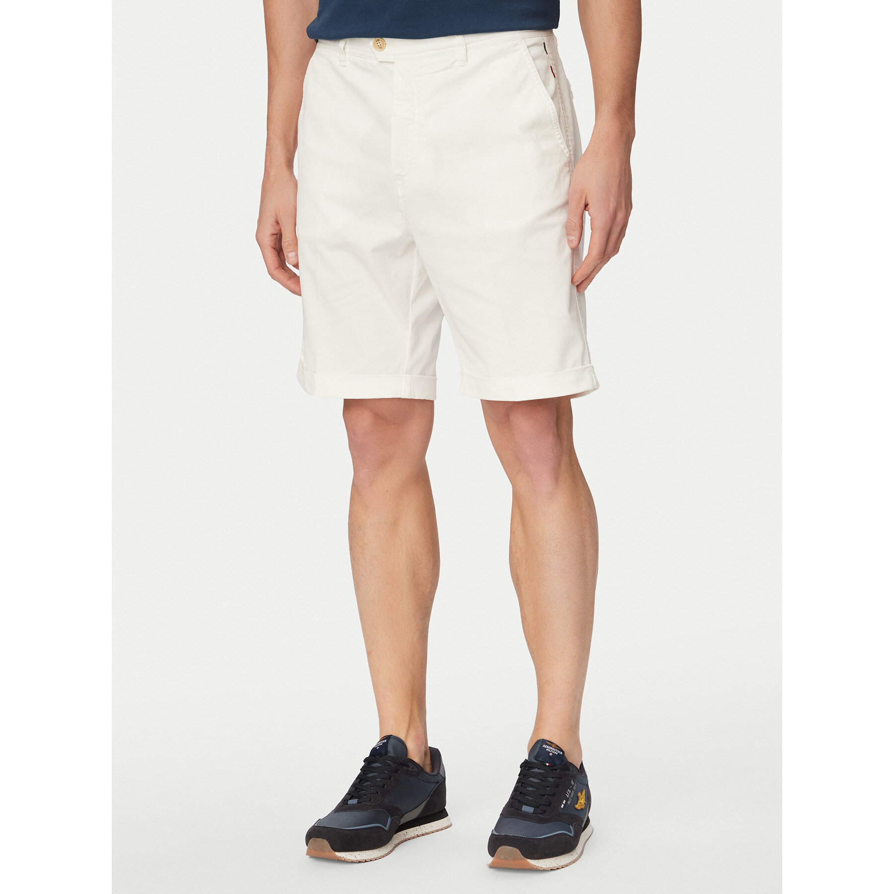 Aeronautica Militare Stoffshorts 261BE0278UCT04292 Weiß Regular Fit