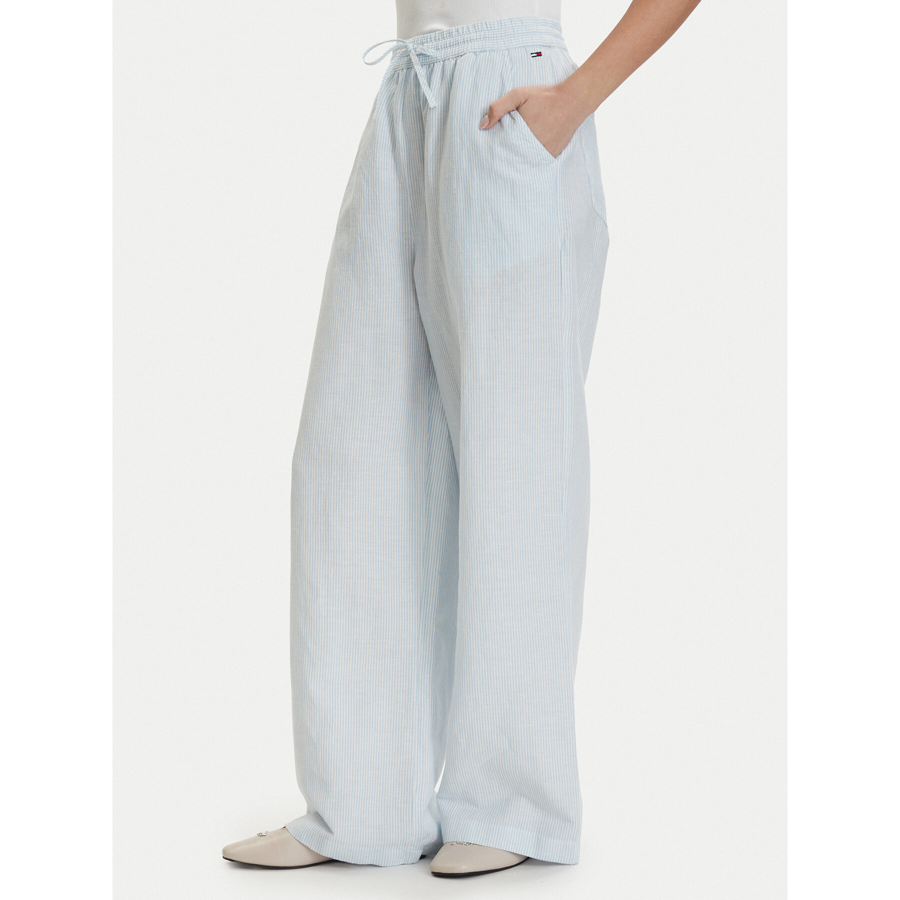 Tommy Jeans Stoffhose DW0DW22285 Hellblau Loose Fit
