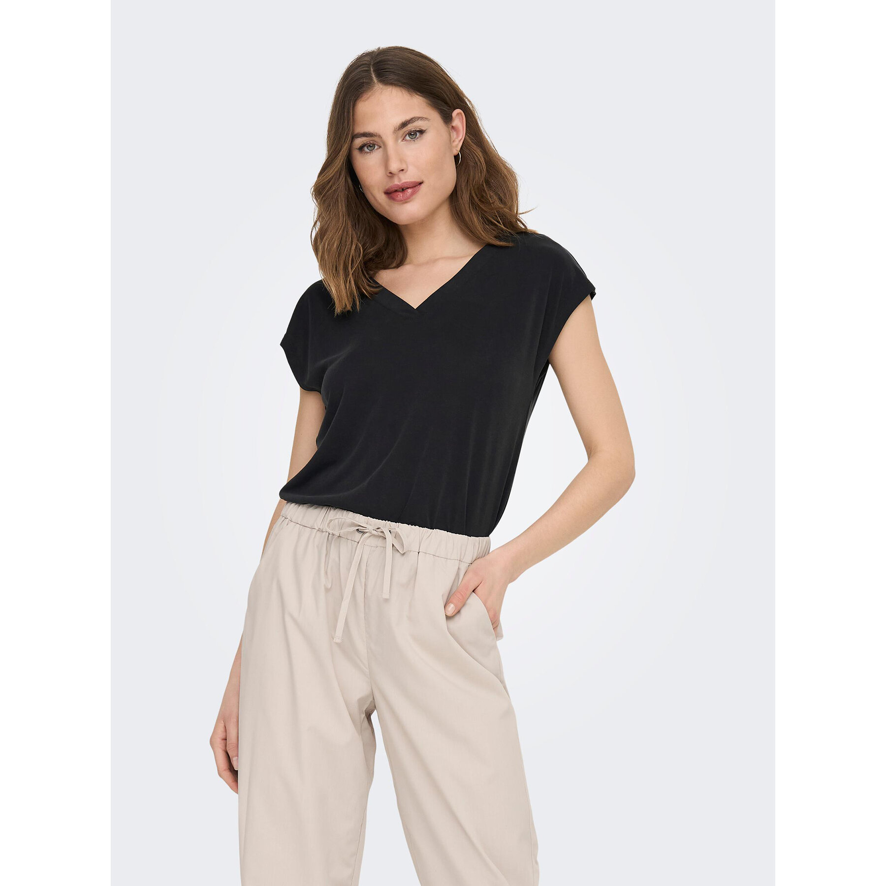 ONLY Marškinėliai Free 15287041 Juoda Regular Fit