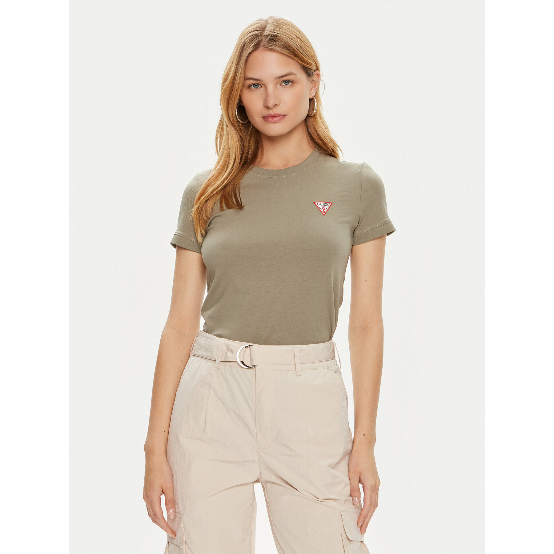 Guess T-shirt W2YI44 J1314 Verde Slim Fit