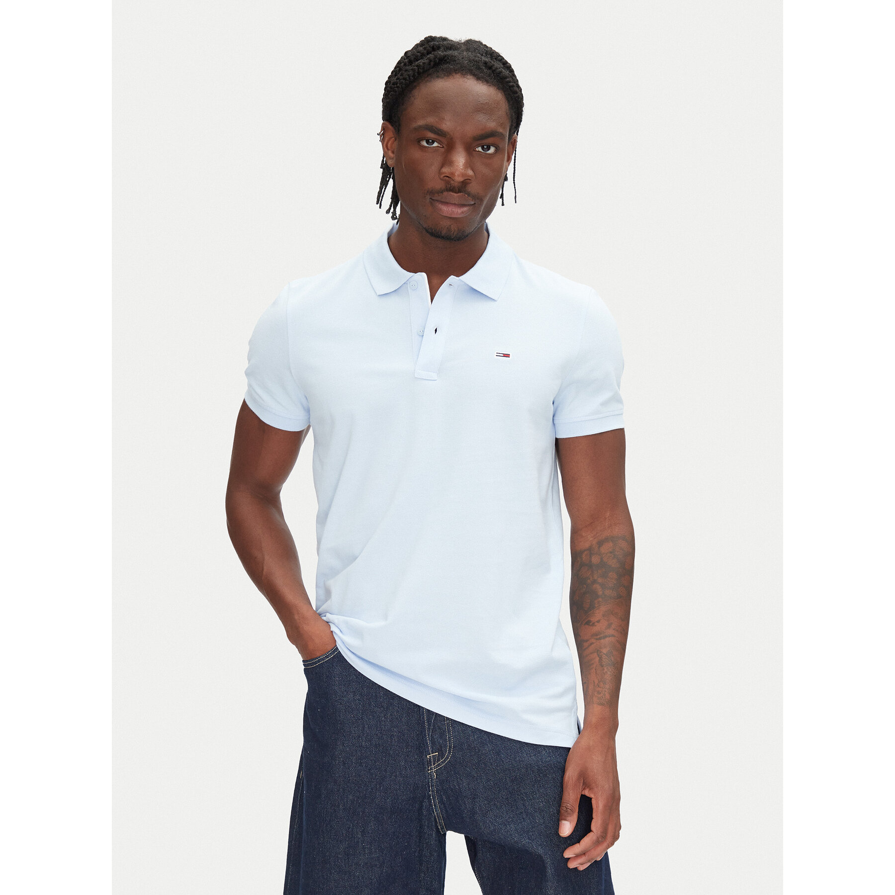 Tommy Jeans Pólóing DM0DM20676 Kék Slim Fit
