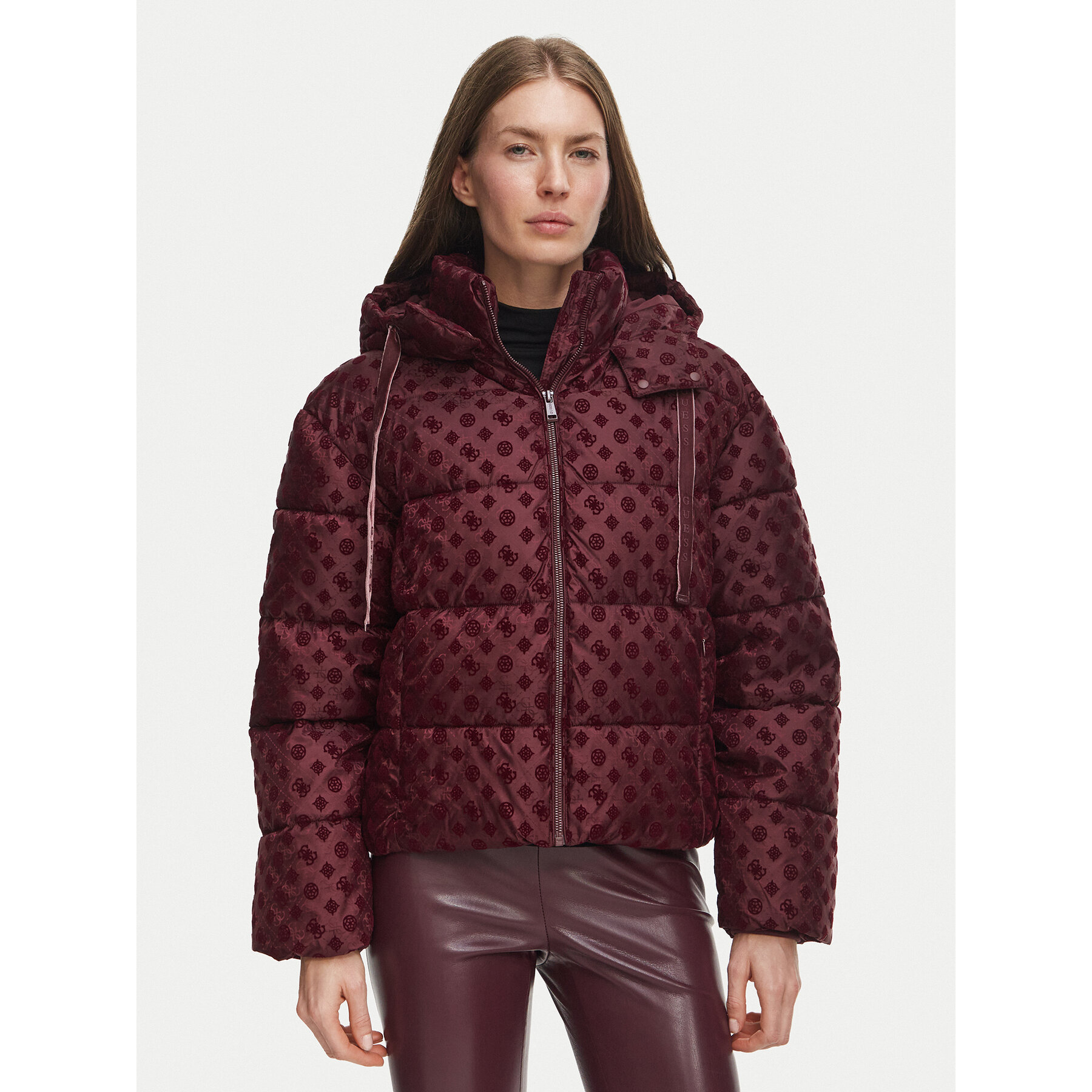 Guess Winterjacke W6BL56 W4195 Dunkelrot Regular Fit