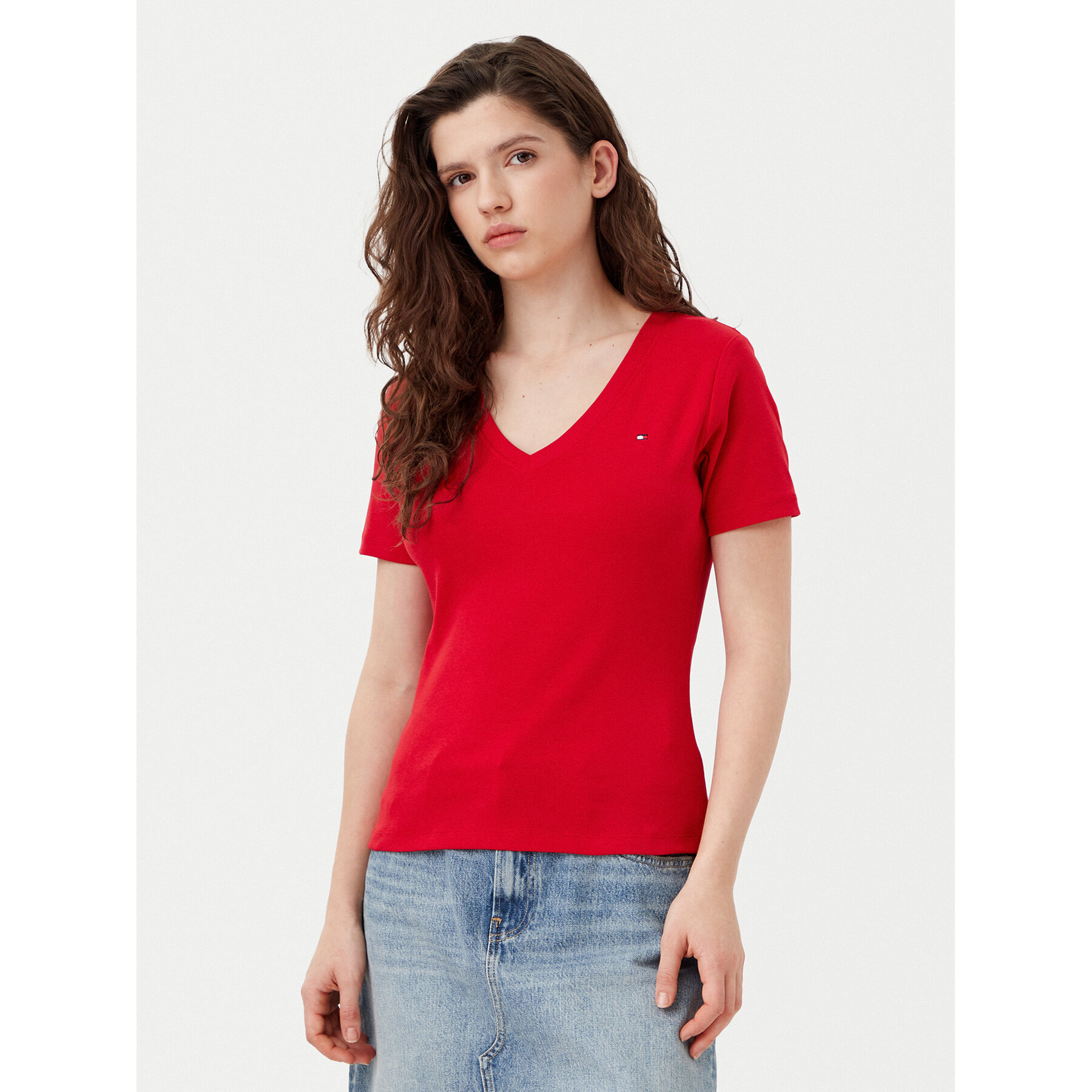 Tommy Hilfiger T-Shirt New Cody WW0WW40584 Rosso Slim Fit
